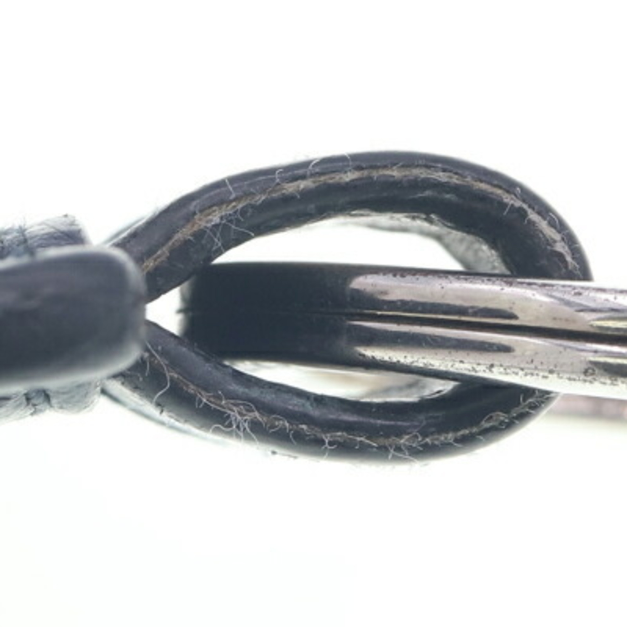 Gucci Key Ring, Guccissima 478136, Navy Leather Keychain Bag Charm, GG, Men's, GUCCI