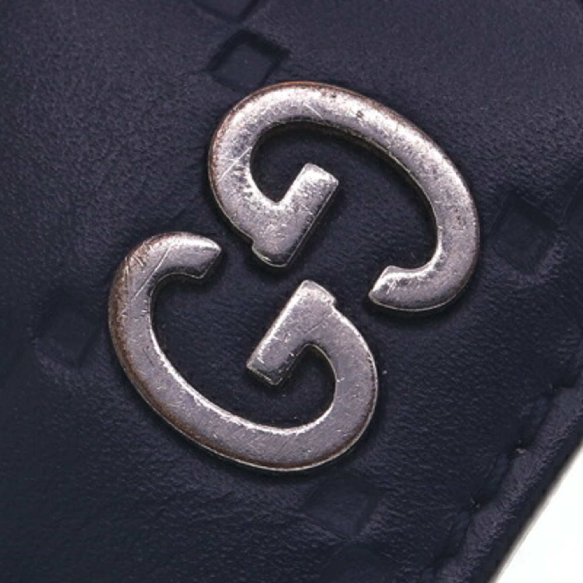 Gucci Key Ring, Guccissima 478136, Navy Leather Keychain Bag Charm, GG, Men's, GUCCI