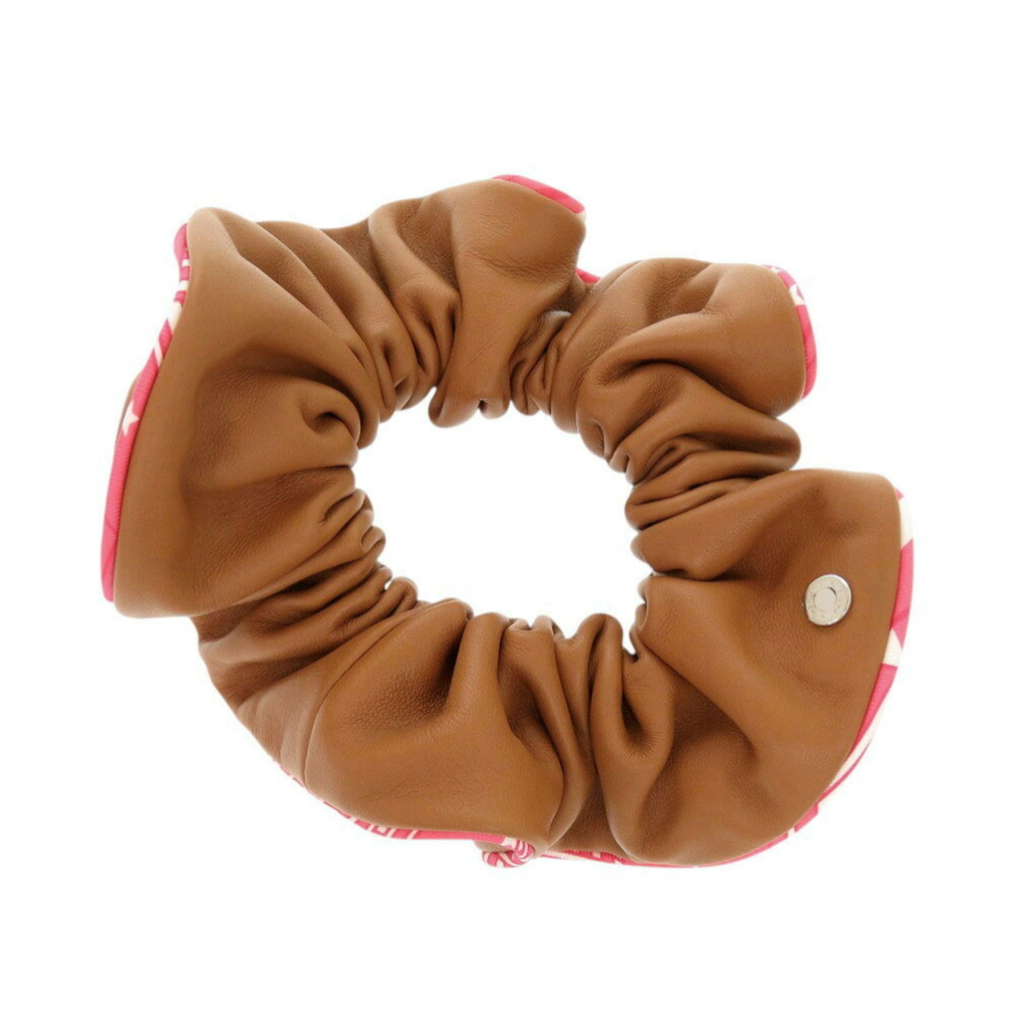 Hermès Claudia Silk Anno Na Parise Gold Rose Azalee Scrunchie Hair 0876HERMES