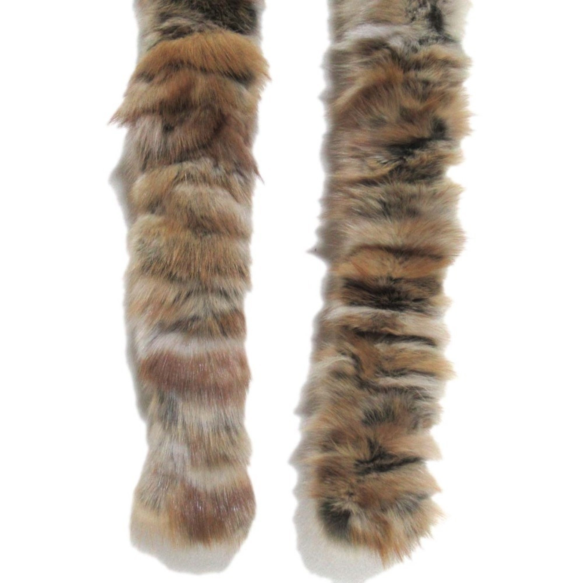 FENDI Real Fur Scarf Brown Women's