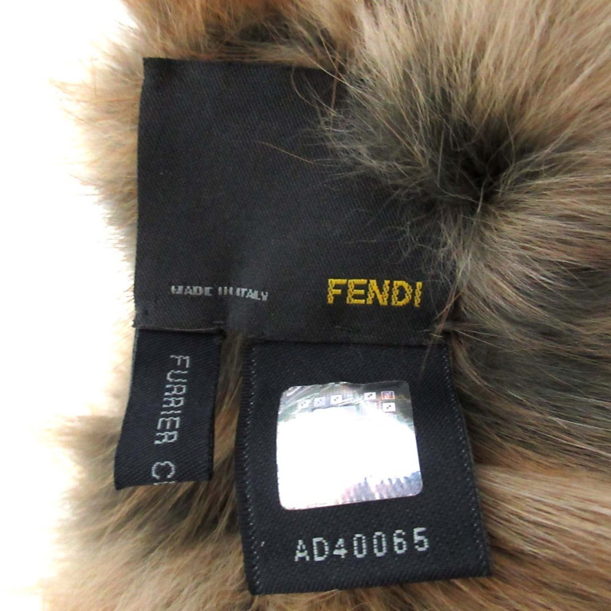 FENDI Real Fur Scarf Brown Women's