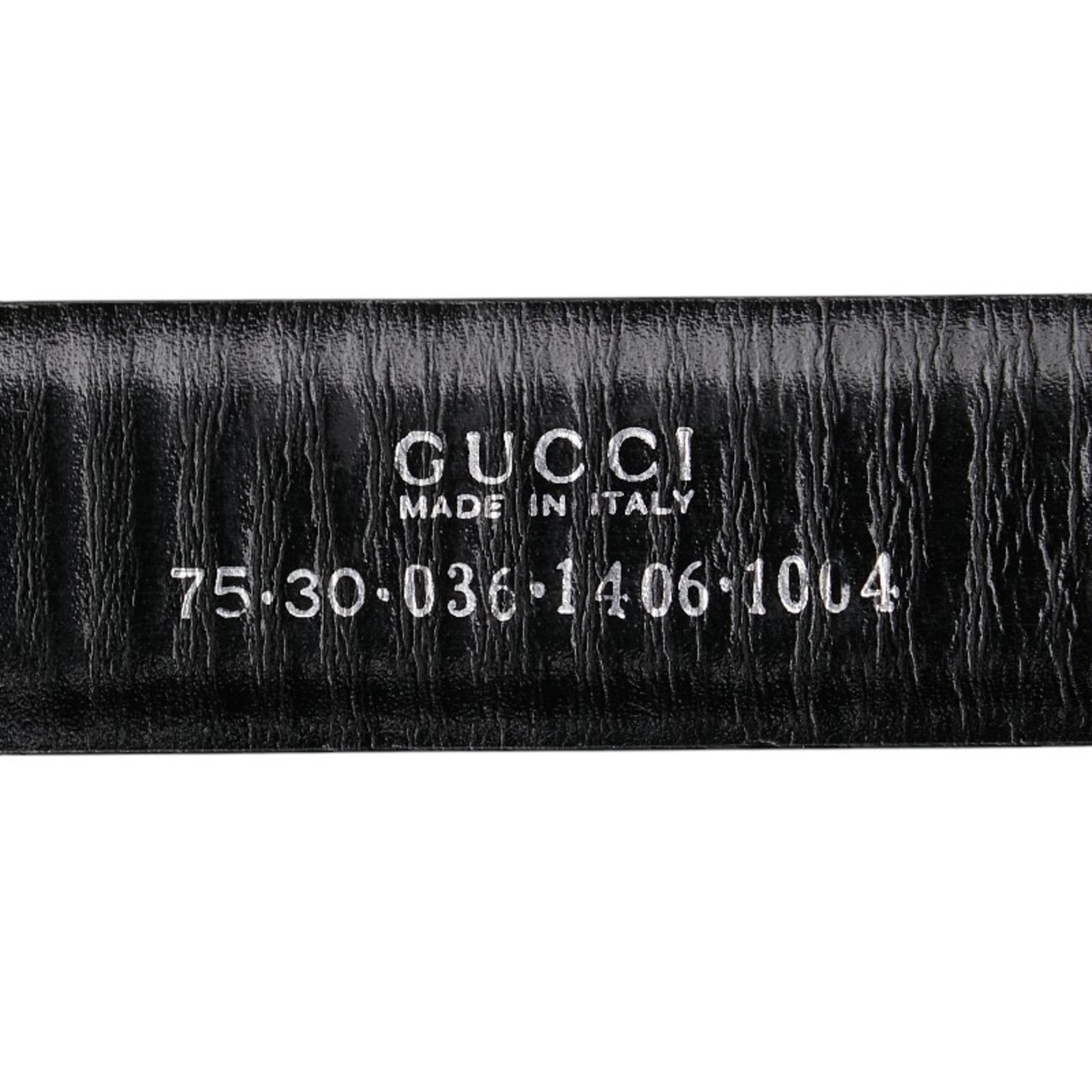 Gucci belt size: 75 30 036 1406 1004 black leather women's GUCCI