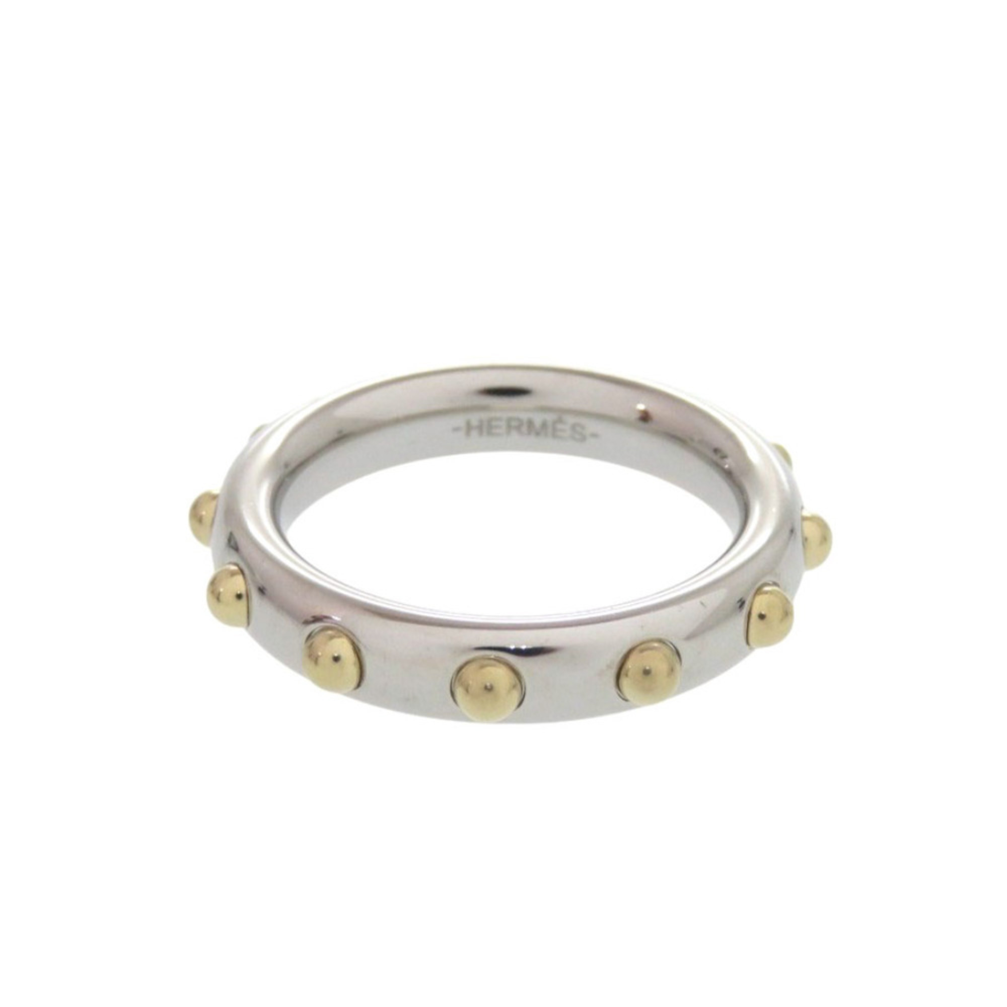 Hermes Mini Dog Scarf Ring Metal Silver and Gold 0190 HERMES