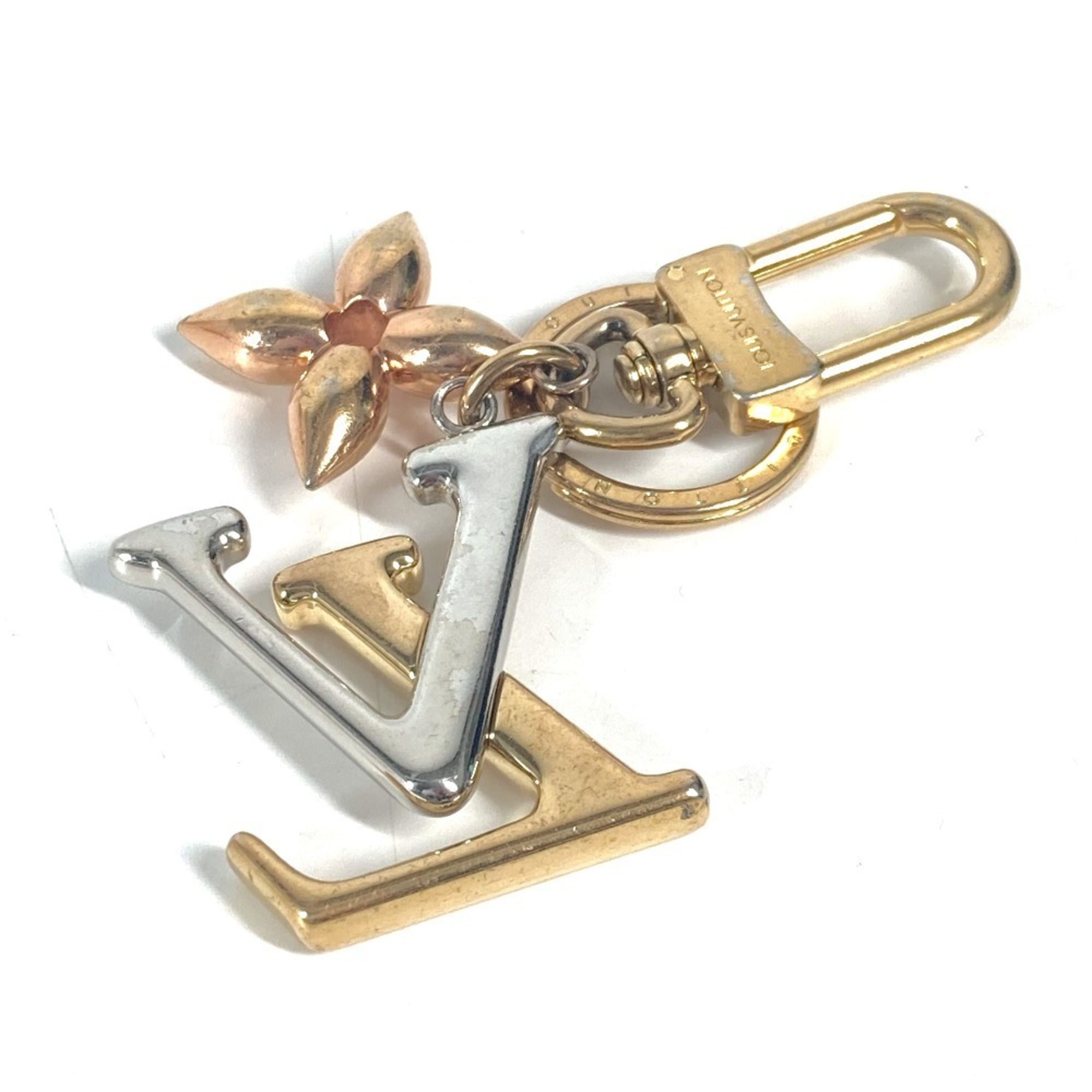 LOUIS VUITTON M68449 LV logo keychain, New Wave bag charm, accessory, metal, ladies, multicolor