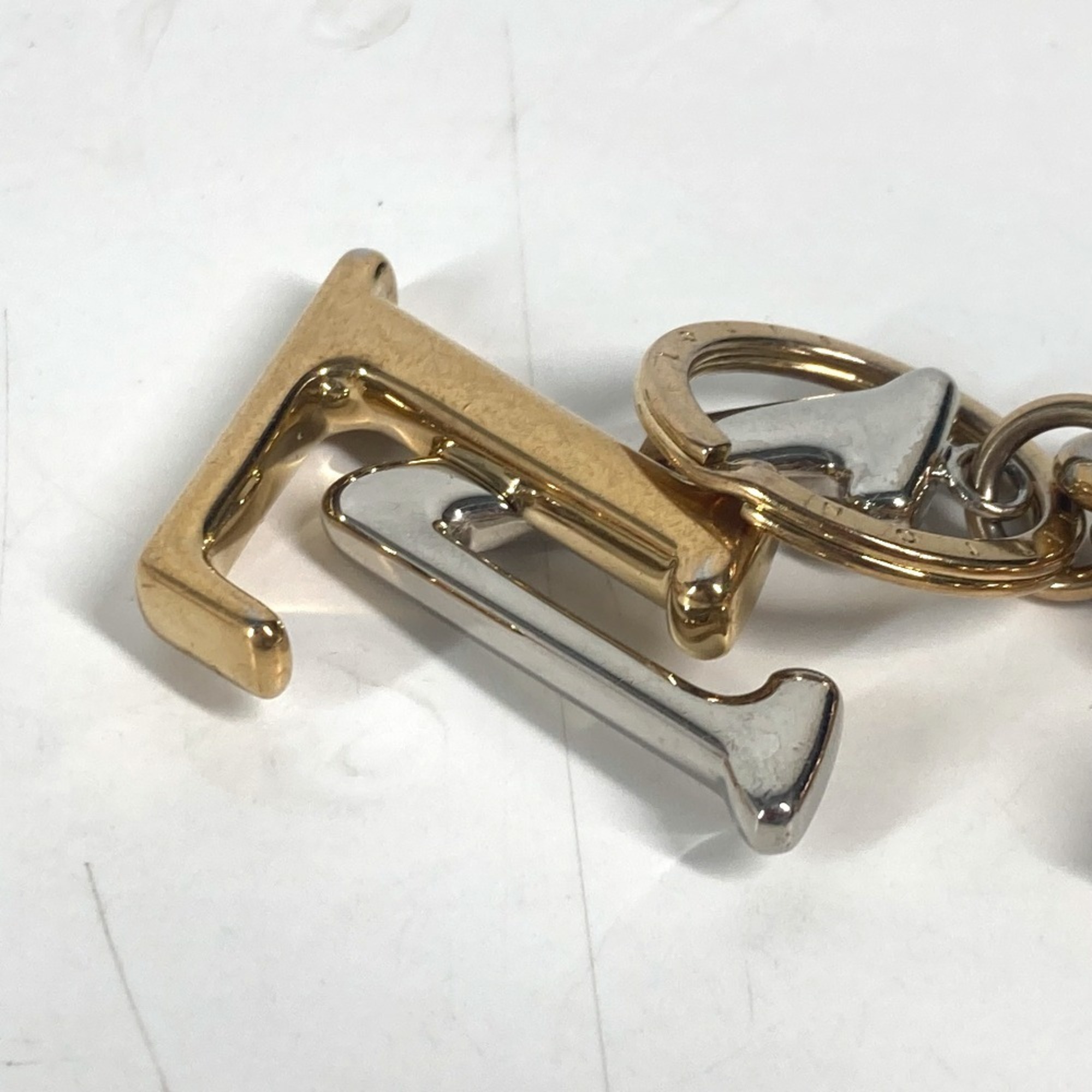 LOUIS VUITTON M68449 LV logo keychain, New Wave bag charm, accessory, metal, ladies, multicolor