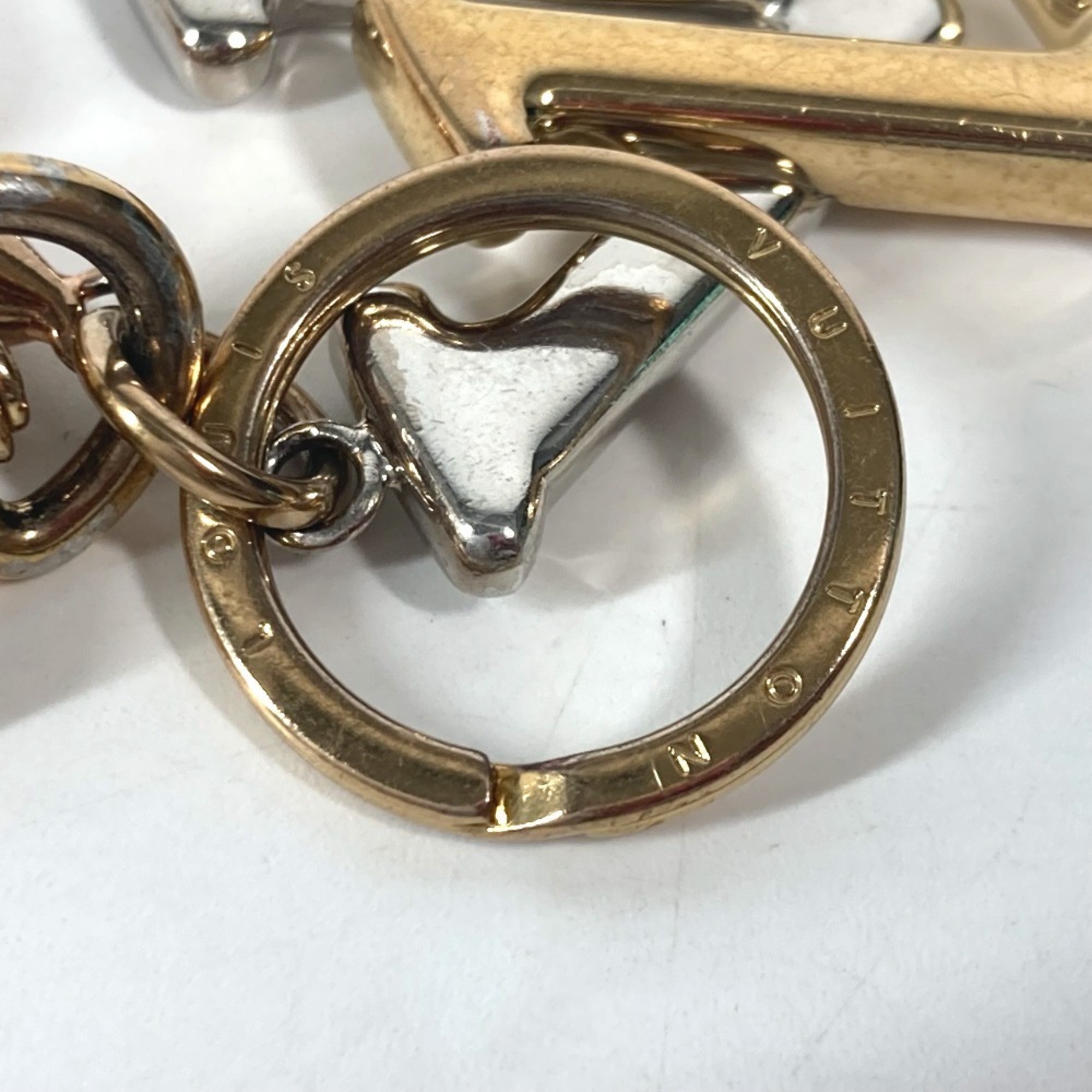 LOUIS VUITTON M68449 LV logo keychain, New Wave bag charm, accessory, metal, ladies, multicolor