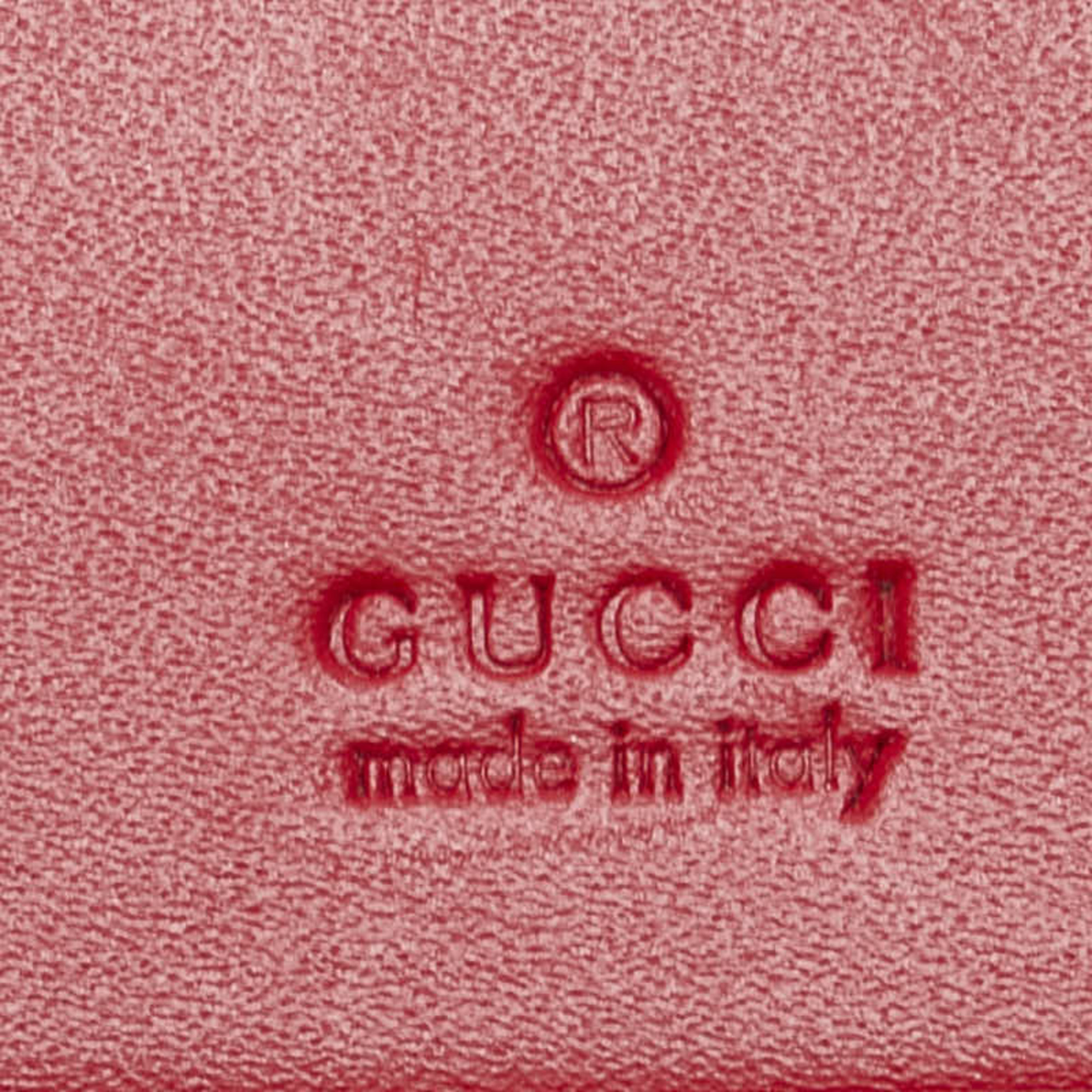 Gucci Guccissima Sherry Line 6-Ring Key Case 408828 Red Navy Leather Women's GUCCI