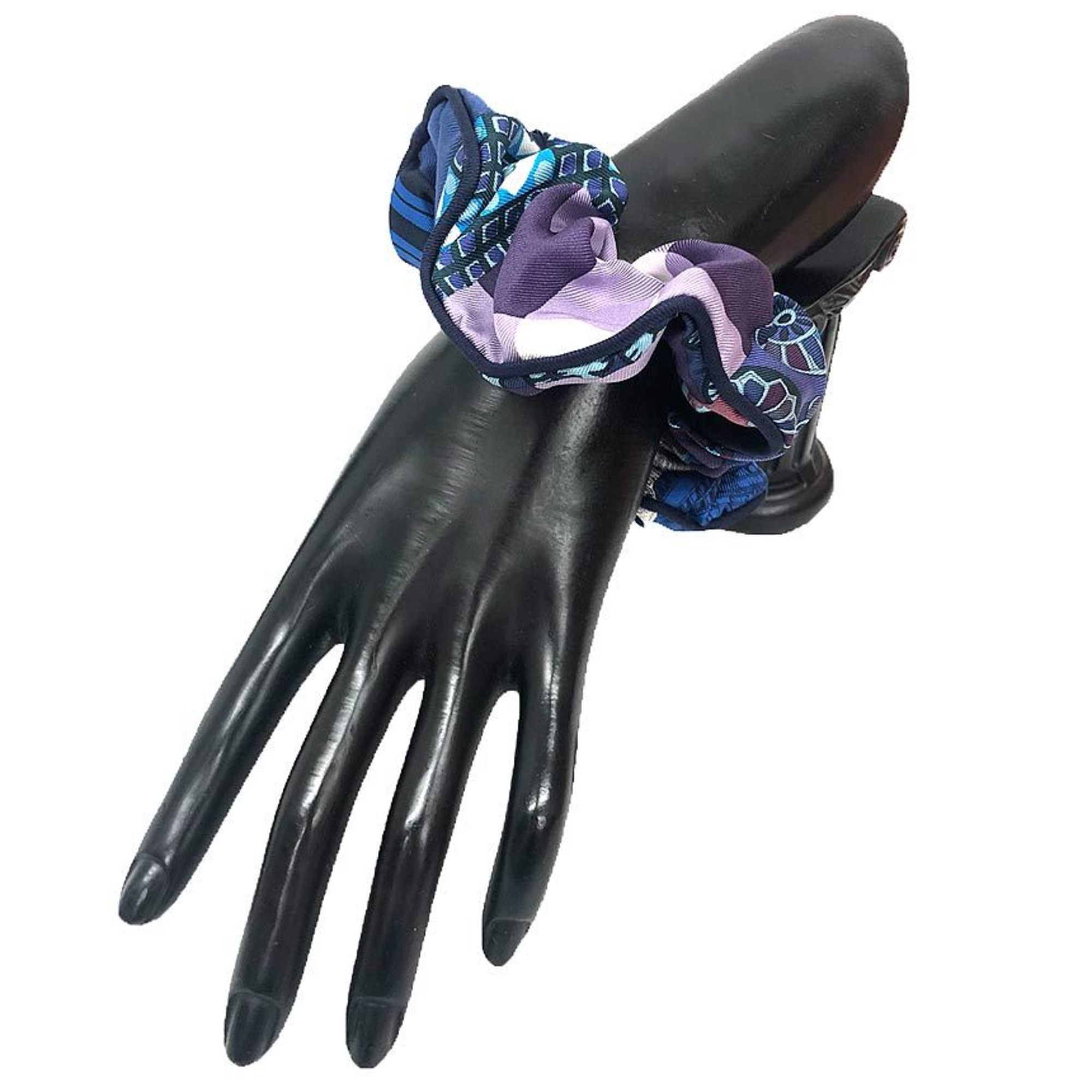 HERMES Claudia Scrunchie Hair Accessory, Blue and Purple, Unused