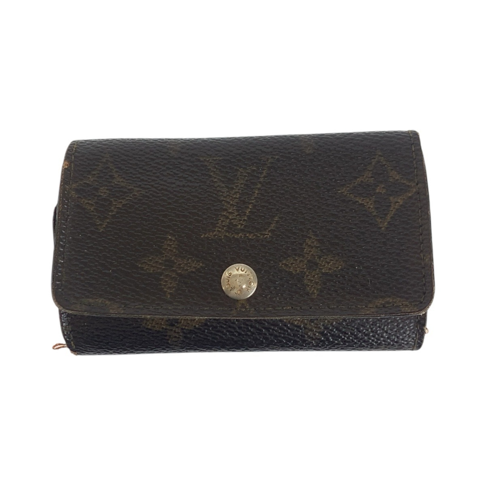 LOUIS VUITTON Louis Vuitton Monogram Multicle 6 Key Case, Brown with Gold Hardware, M62630, 6-Ring Ring, Unisex, Women’s