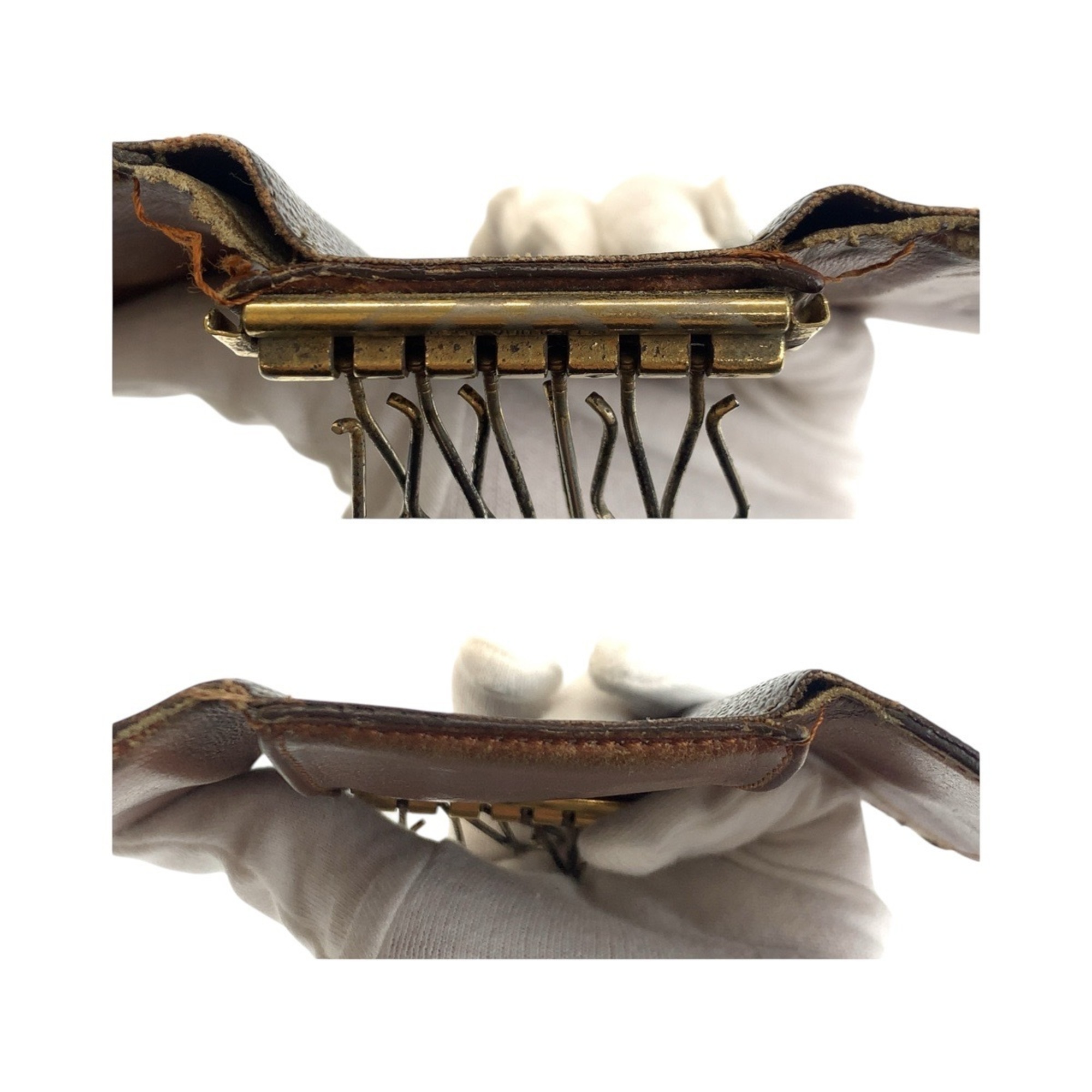 LOUIS VUITTON Louis Vuitton Monogram Multicle 6 Key Case, Brown with Gold Hardware, M62630, 6-Ring Ring, Unisex, Women's