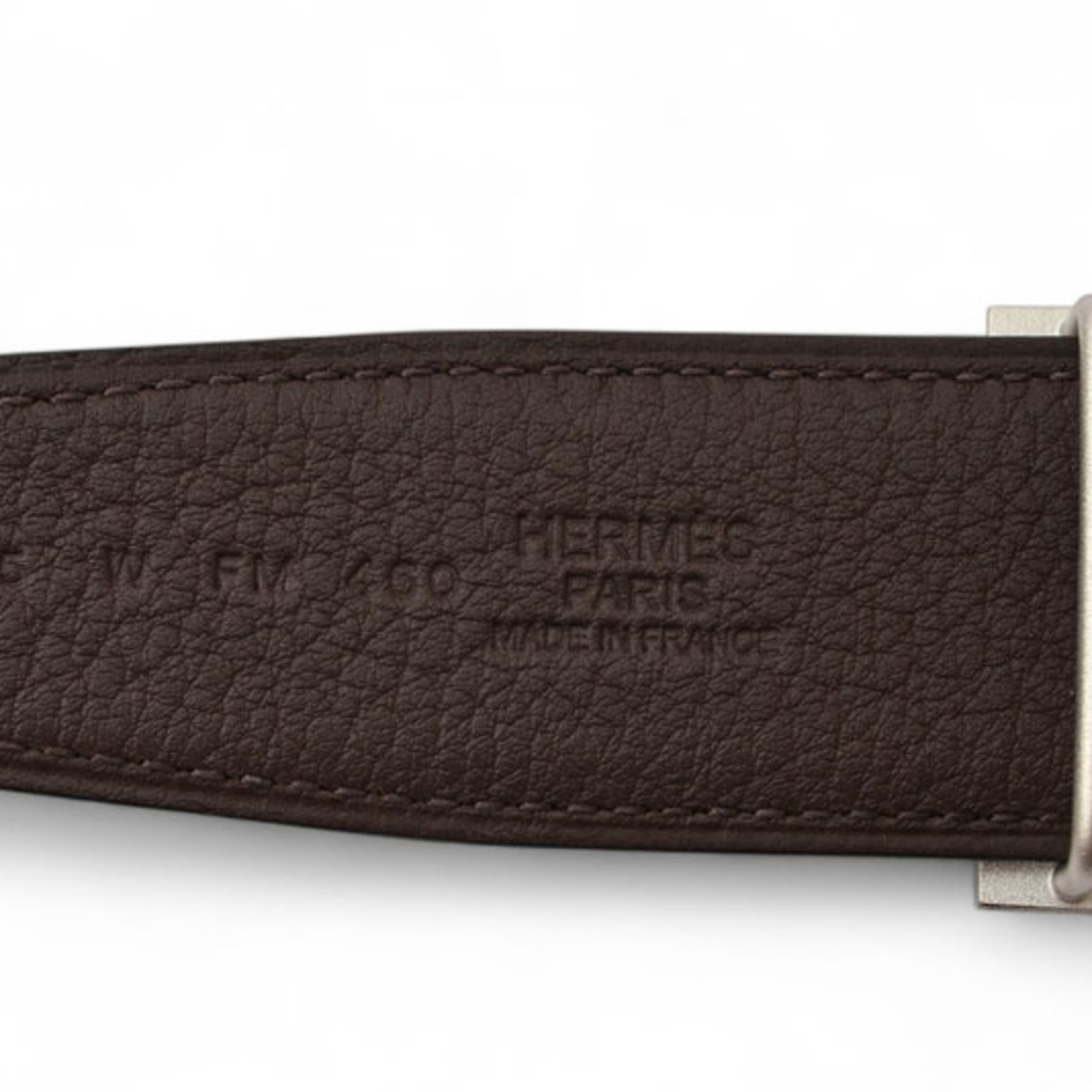 Hermes Belt Reversible HERMES Constance Size 95 H Buckle Box Calf Togo Black Chocolate Unused