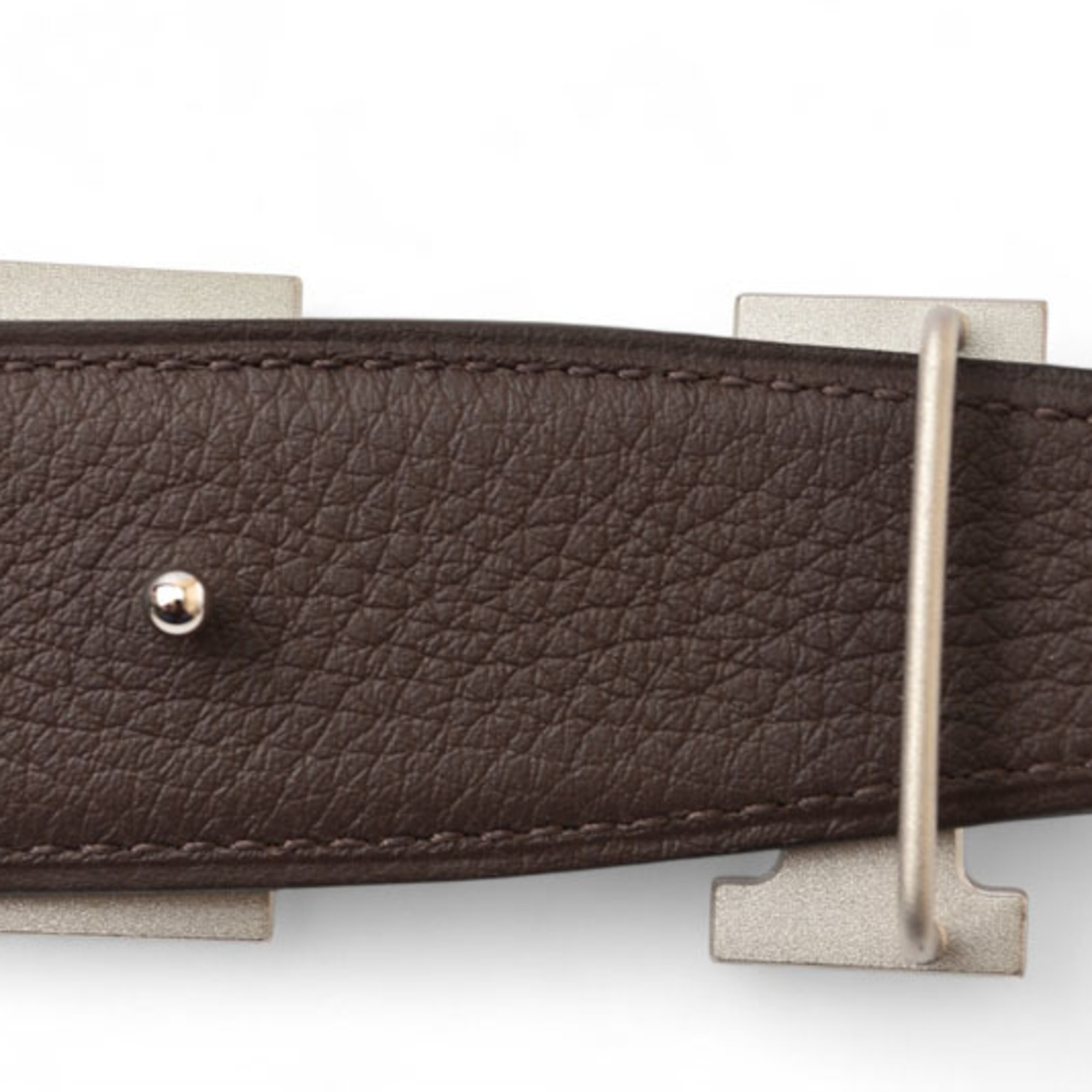 Hermes Belt Reversible HERMES Constance Size 95 H Buckle Box Calf Togo Black Chocolate Unused