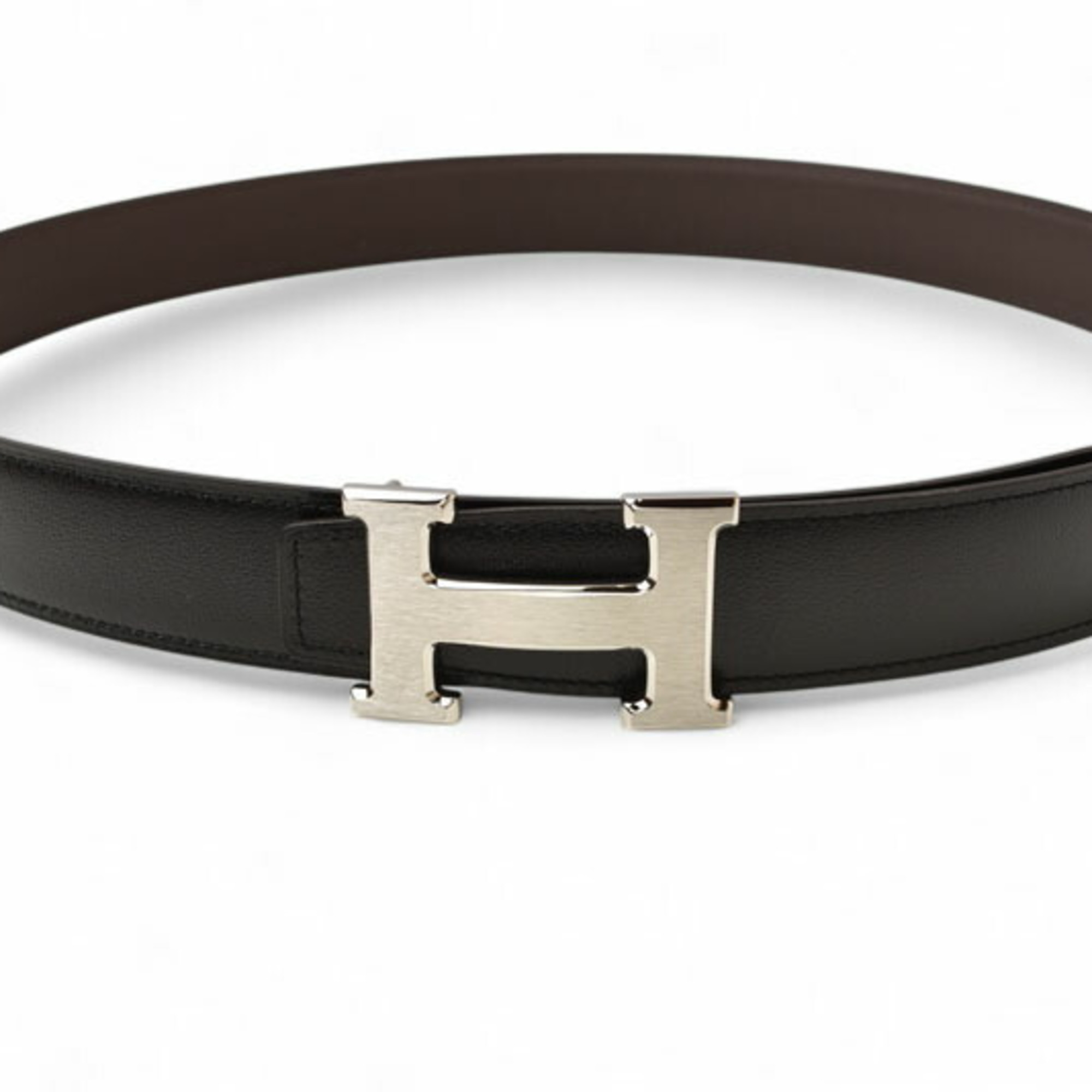 Hermes Belt Reversible HERMES Constance Size 95 H Buckle Box Calf Togo Black Chocolate Unused