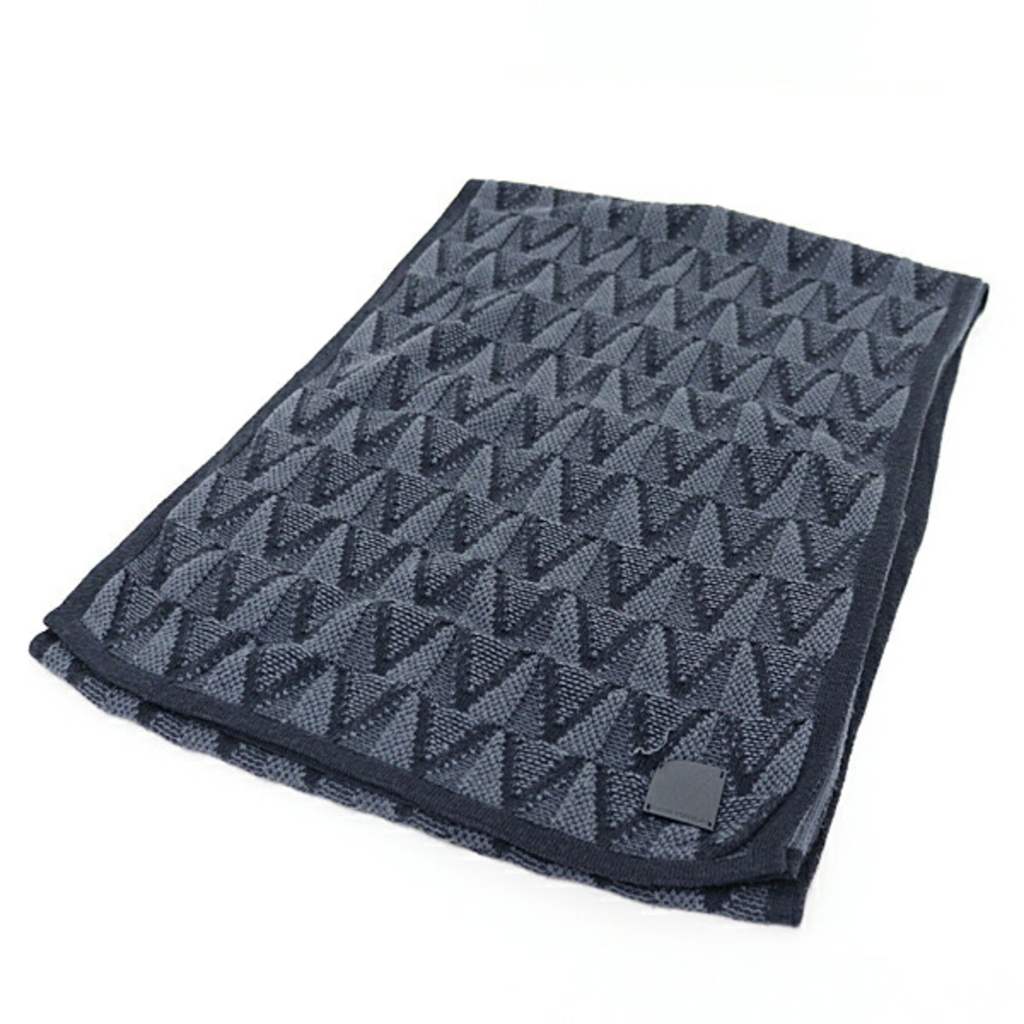 Louis Vuitton Scarf Echarpe Gaston V Grey 85% Cotton/15% Cashmere M70044