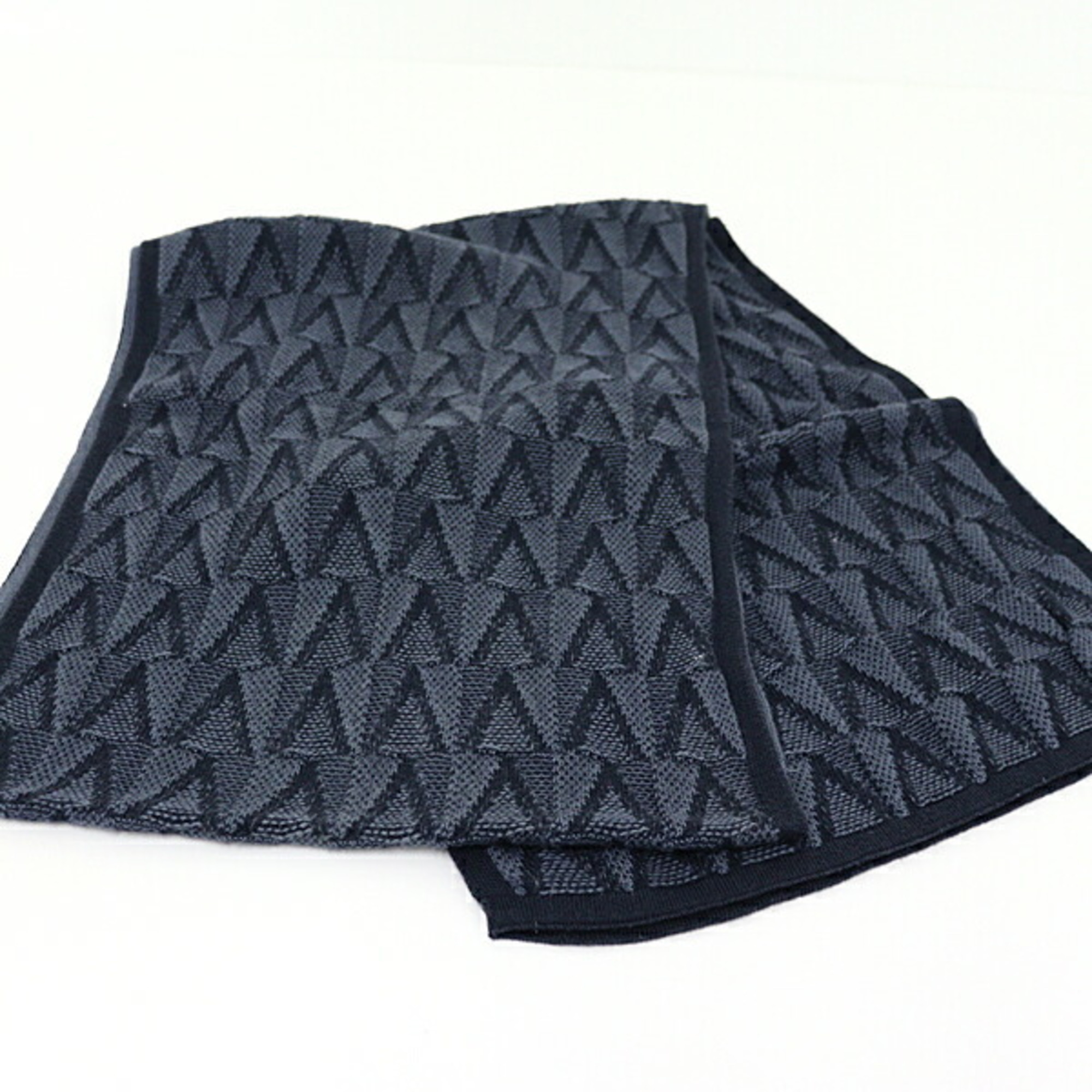 Louis Vuitton Scarf Echarpe Gaston V Grey 85% Cotton/15% Cashmere M70044