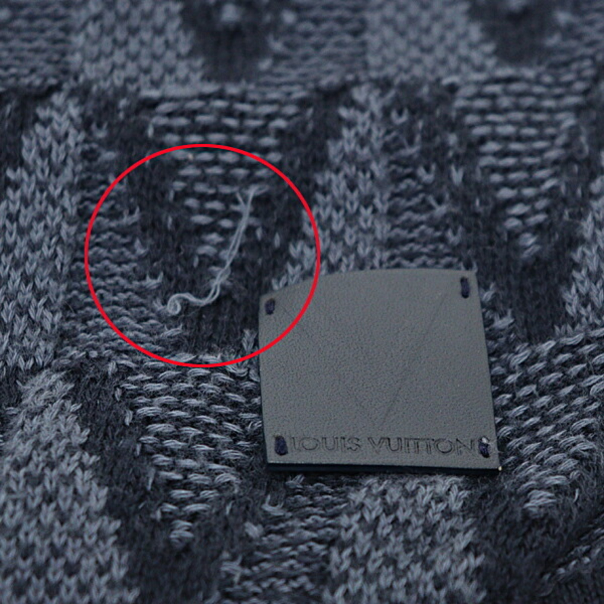 Louis Vuitton Scarf Echarpe Gaston V Grey 85% Cotton/15% Cashmere M70044