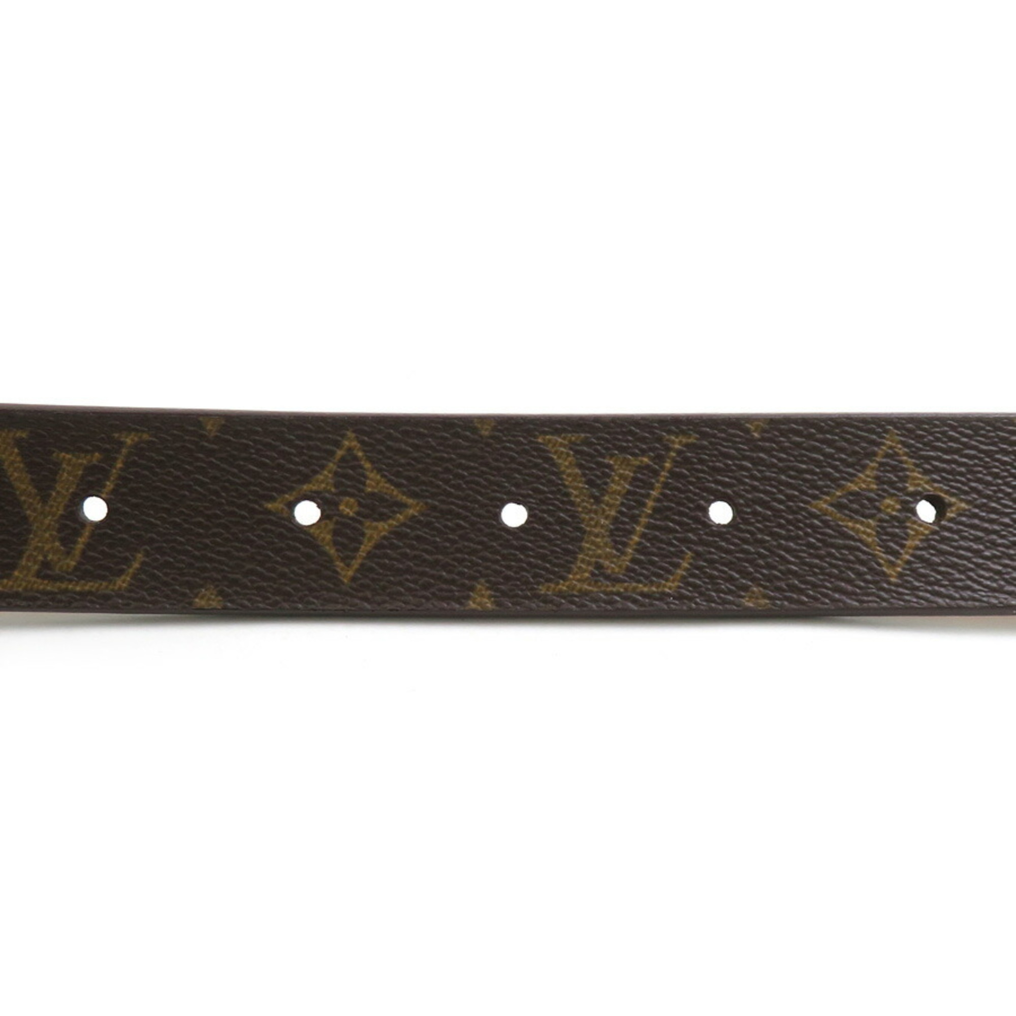 Louis Vuitton LOUIS VUITTON Belt Monogram Santur Carre Canvas Metal Brown Silver Men's M6801 e60423k