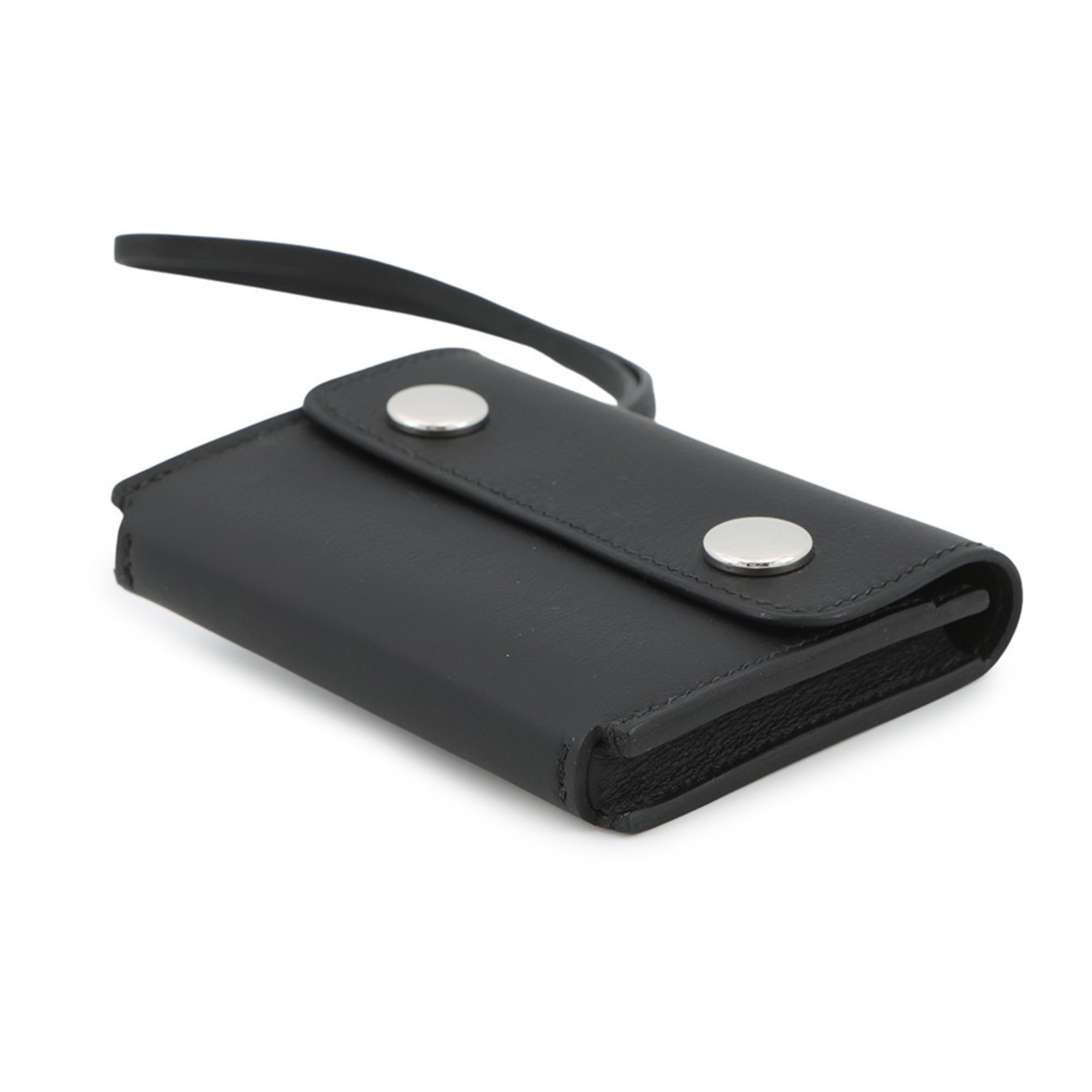 Hermes Snap Black Swift W Stamped Card Case, Business Case