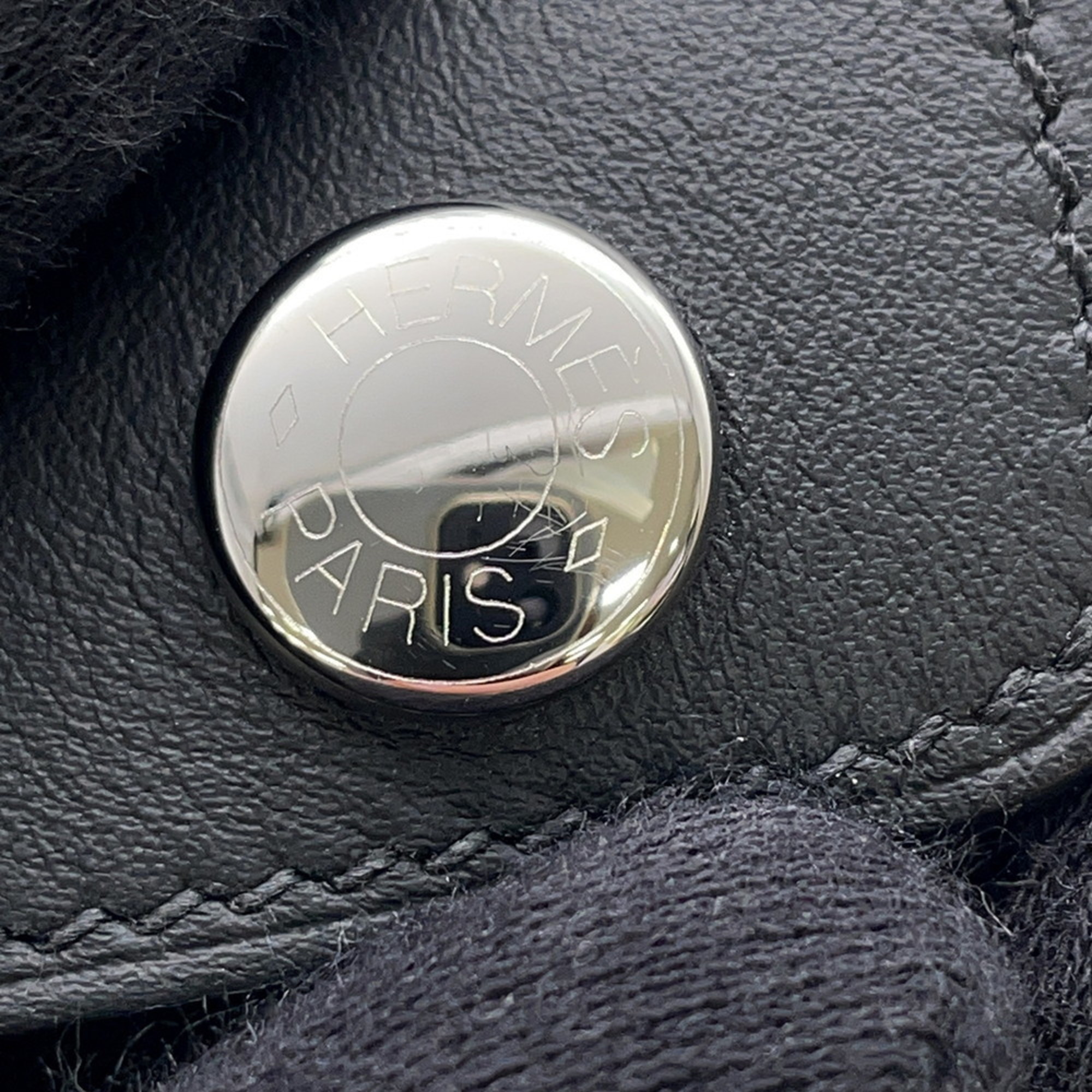 Hermes Snap Black Swift W Stamped Card Case, Business Case