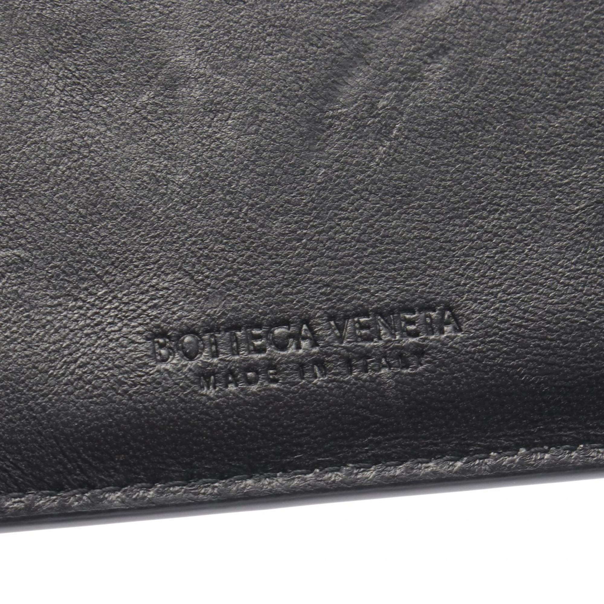 Bottega Veneta Cassette Maxi Intrecciato Business Card Case, Leather, Black, for Men and Women, 748052