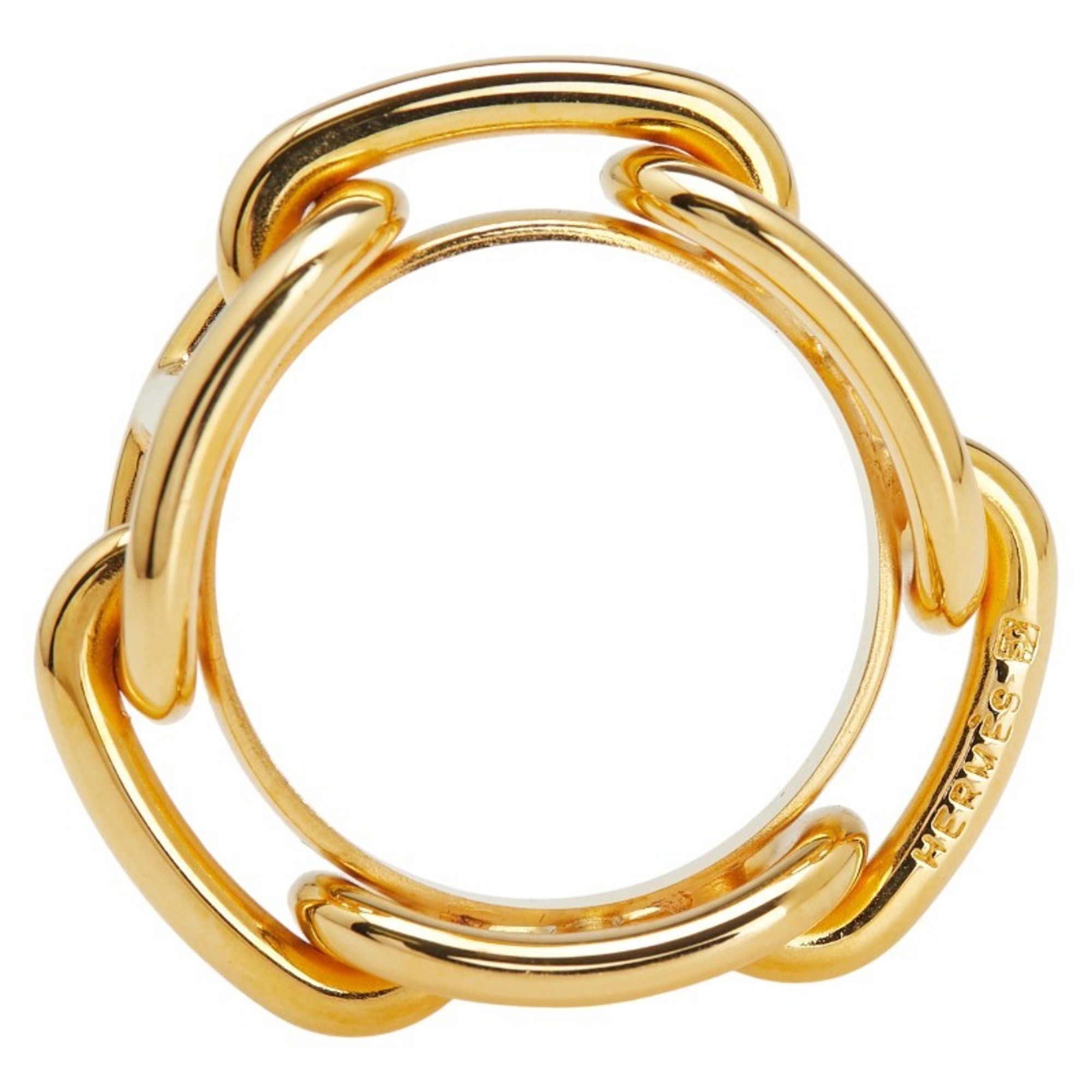 Hermes Lucade Chaine d'Ancre Scarf with Ring, Gold Plated, Women's