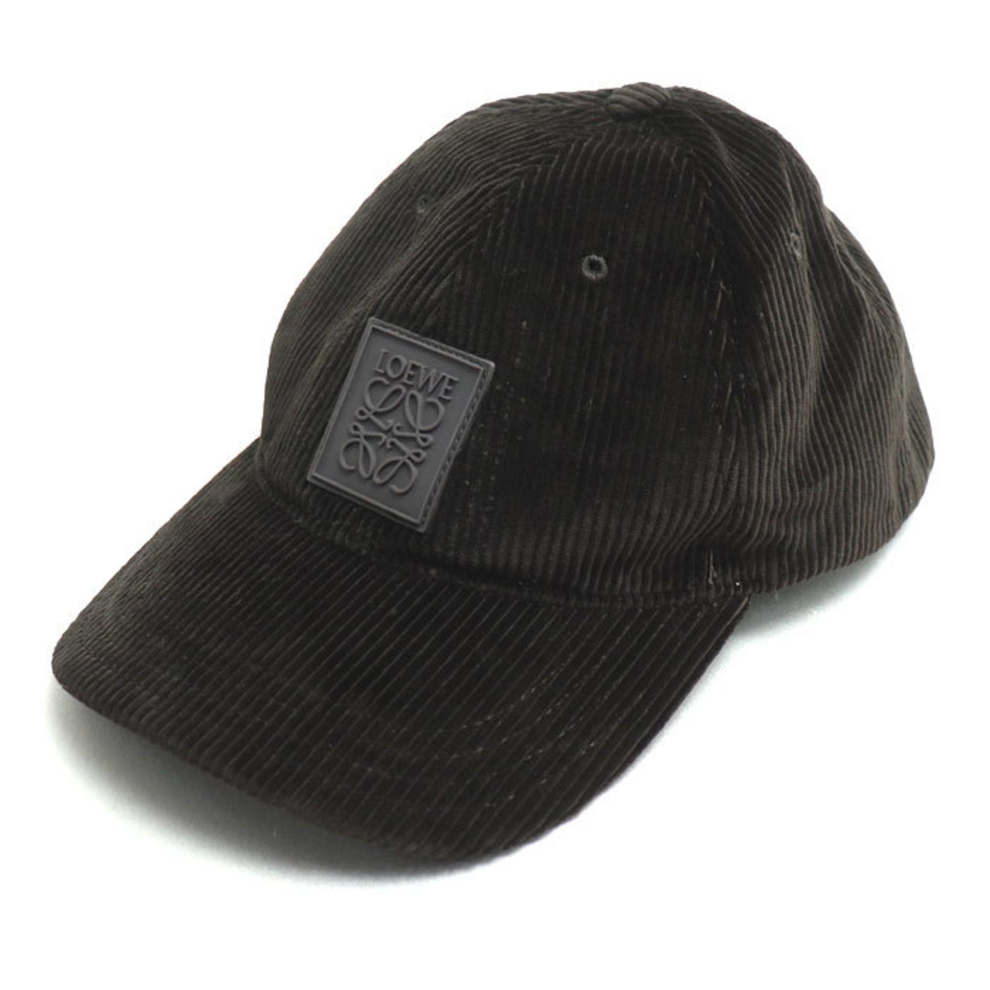 LOEWE Anagram Patch Cap, Dark Brown, Corduroy, Unisex, K820358X22, One Size