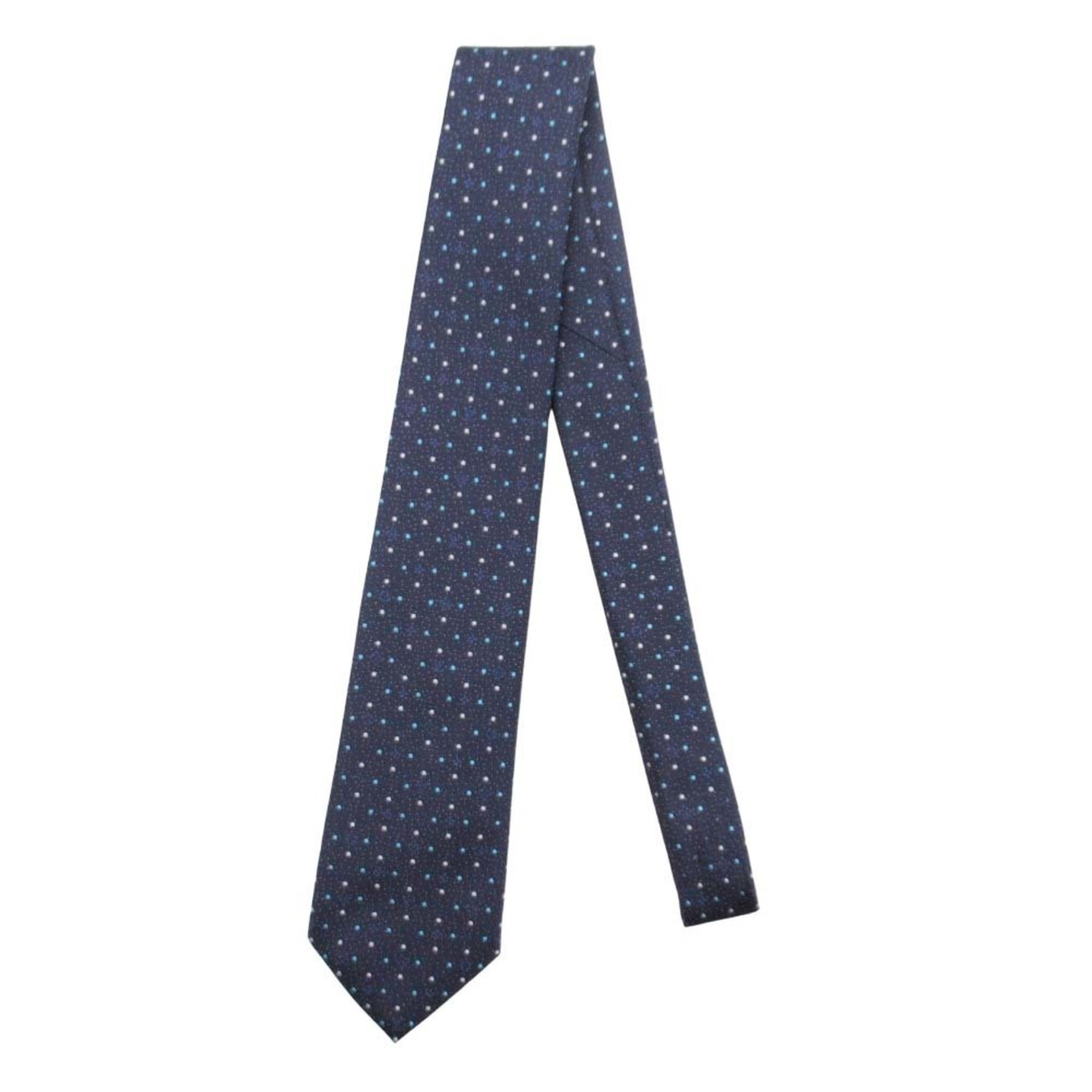 LOUIS VUITTON Constellation Dot Tie with Marine Logo and Monogram Pattern, M79450, Navy Blue, Men's