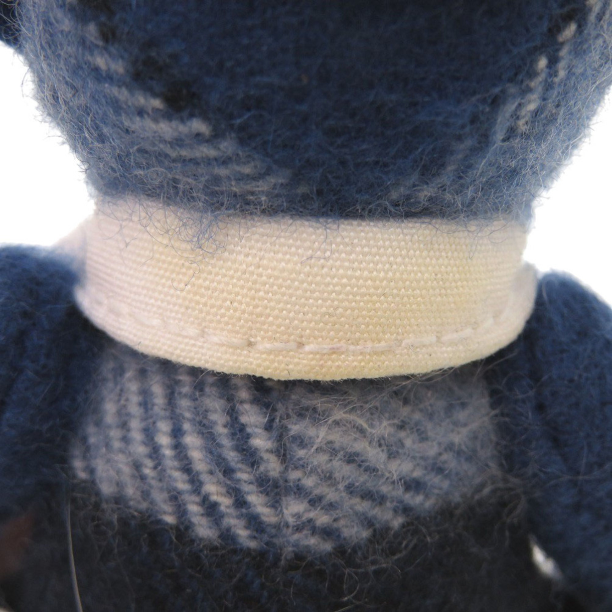 Burberry Thomas Bear Charm Cashmere/Leather Blue Keychain 1675 BURBERRY