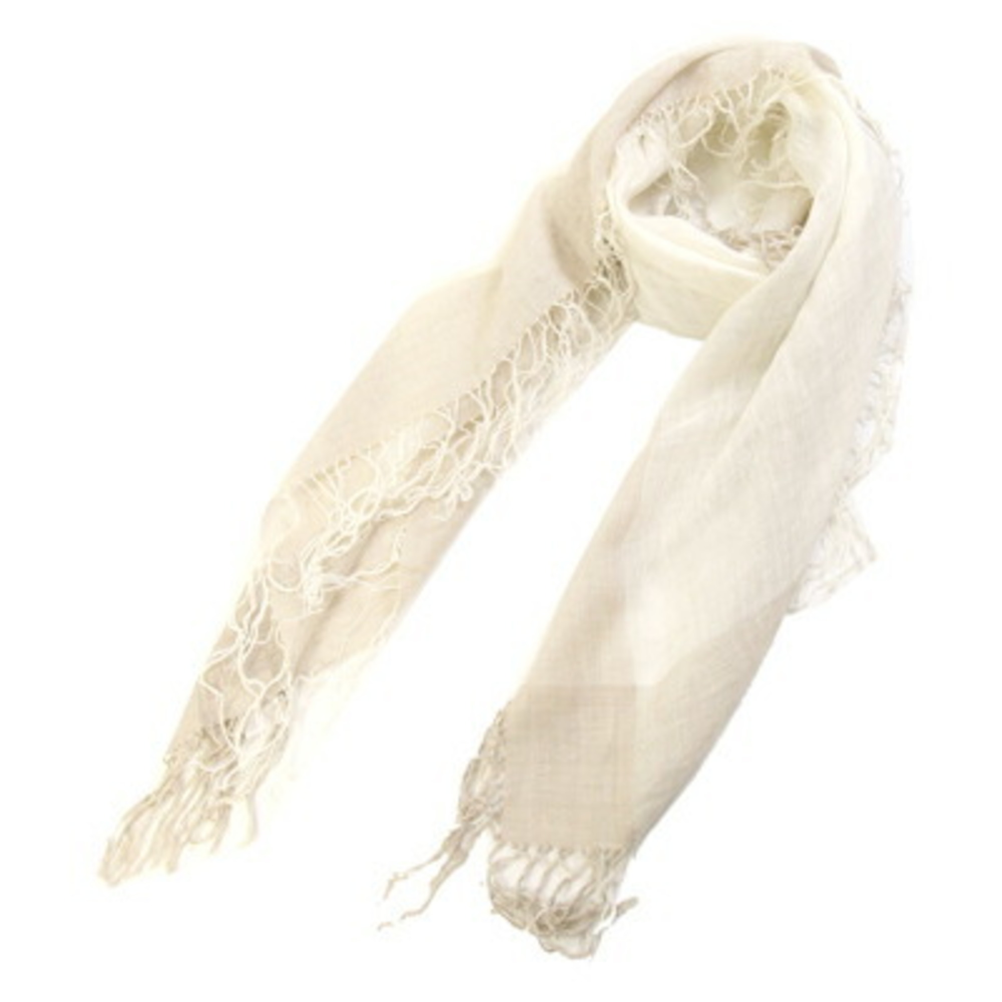 Brunello Cinnelli Brunello Cucinelli Large Cashmere Chiffon Shawl in Ivory and Beige for Women