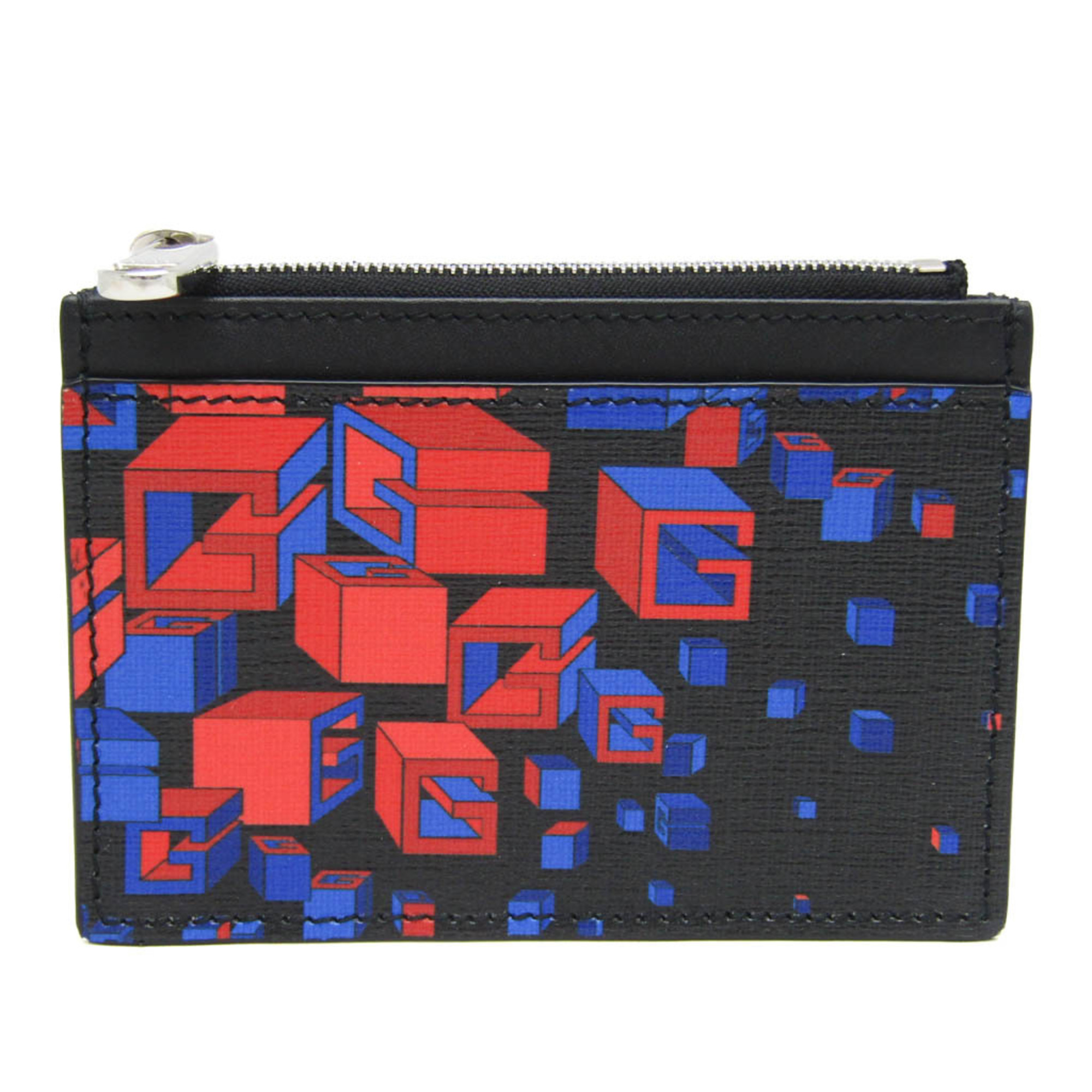 Gucci Square G Space 628471 Leather PVC Card Case Black,Blue,Red Color