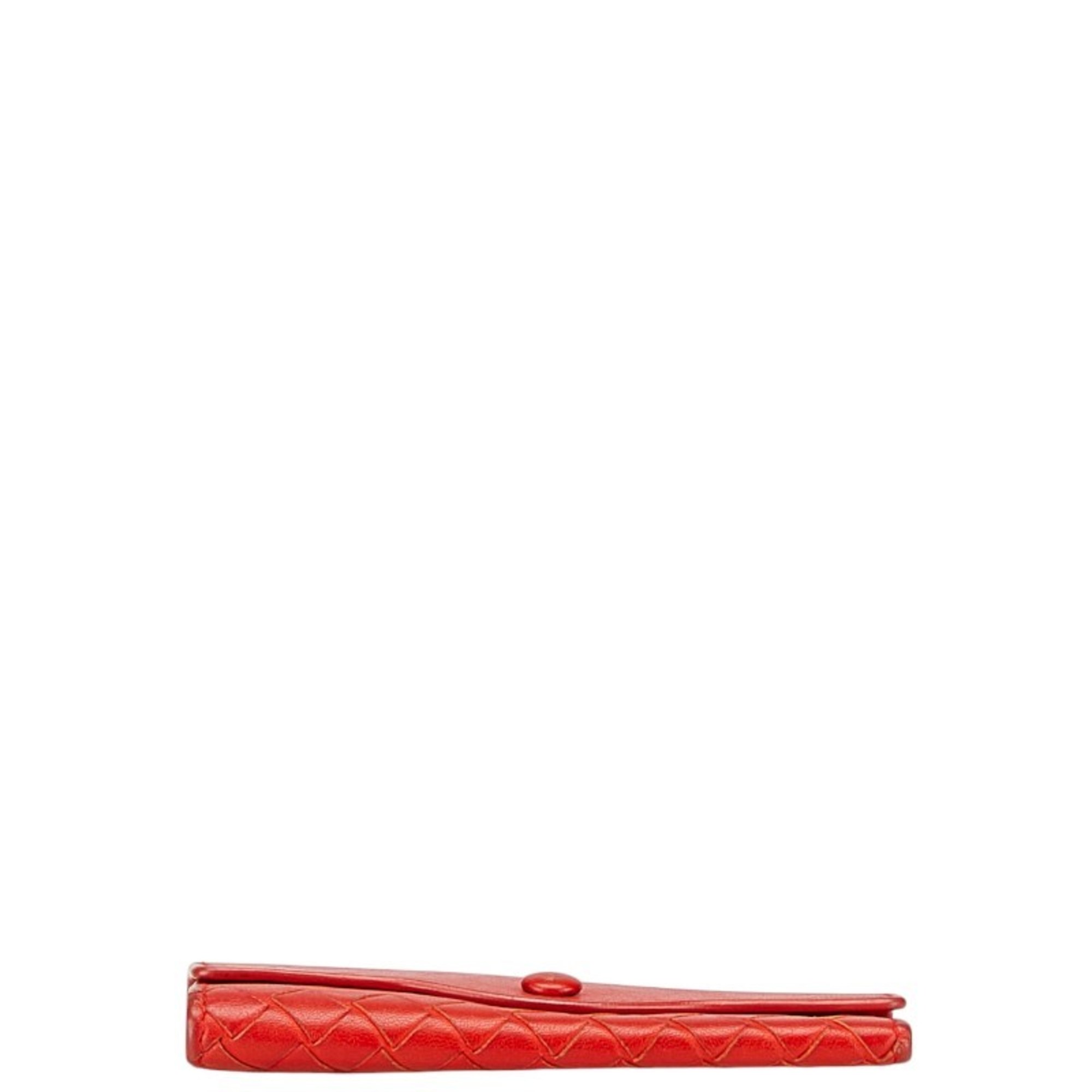 Bottega Veneta Intrecciato 6-ring key case in red leather for women.