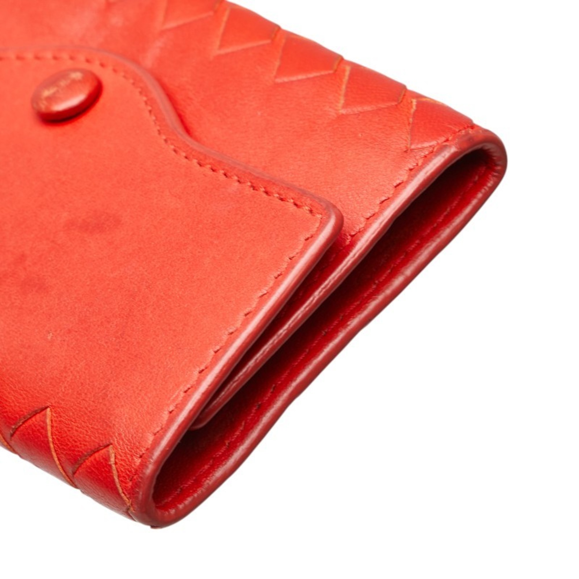 Bottega Veneta Intrecciato 6-ring key case in red leather for women.