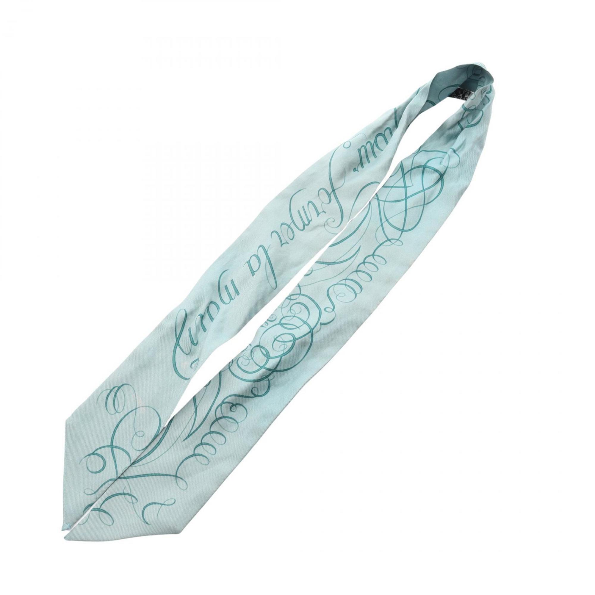 Hermes Hermès Twilly Silk Scarf for Women, Blue and Green