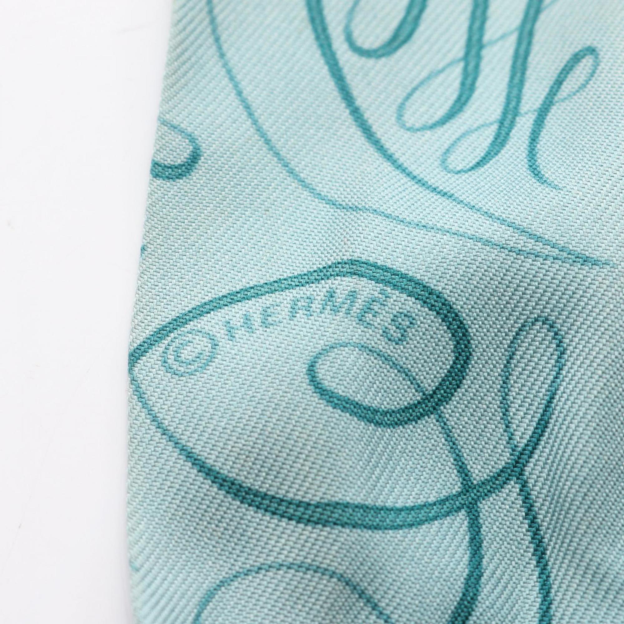 Hermes Hermès Twilly Silk Scarf for Women, Blue and Green