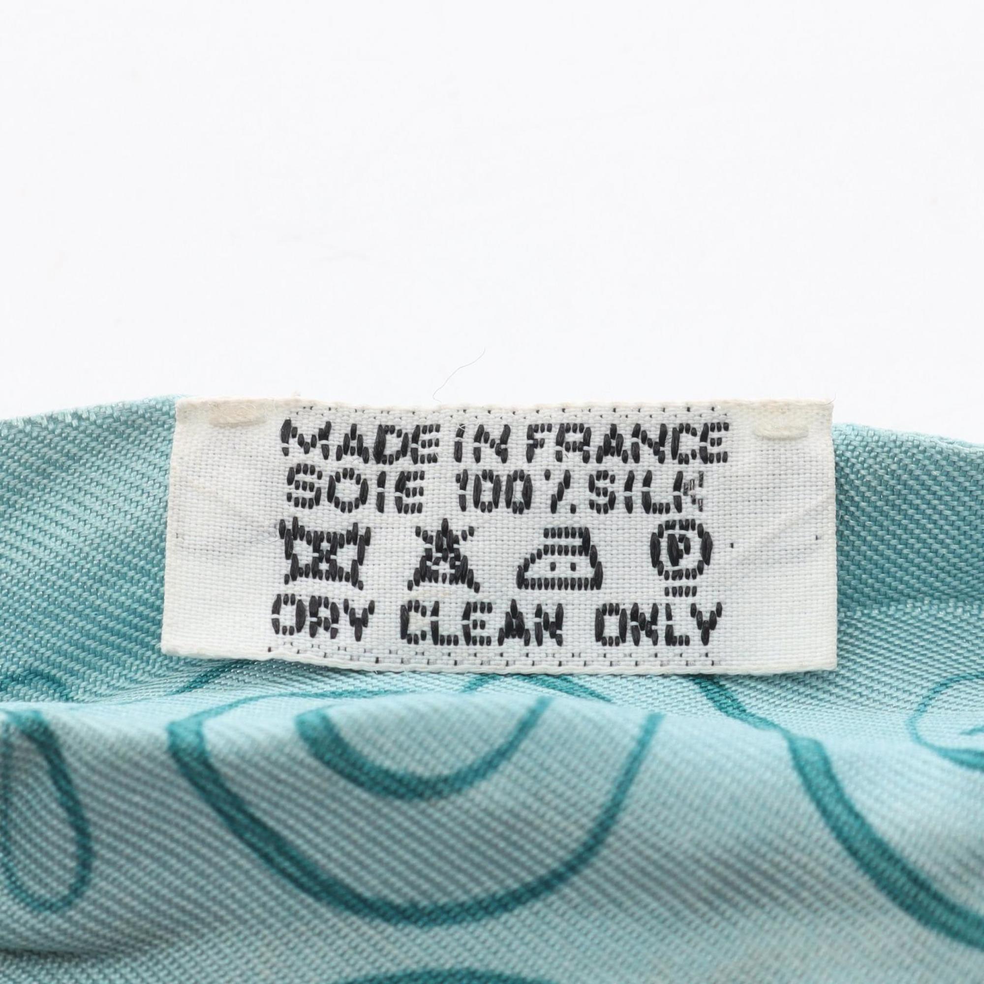 Hermes Hermès Twilly Silk Scarf for Women, Blue and Green