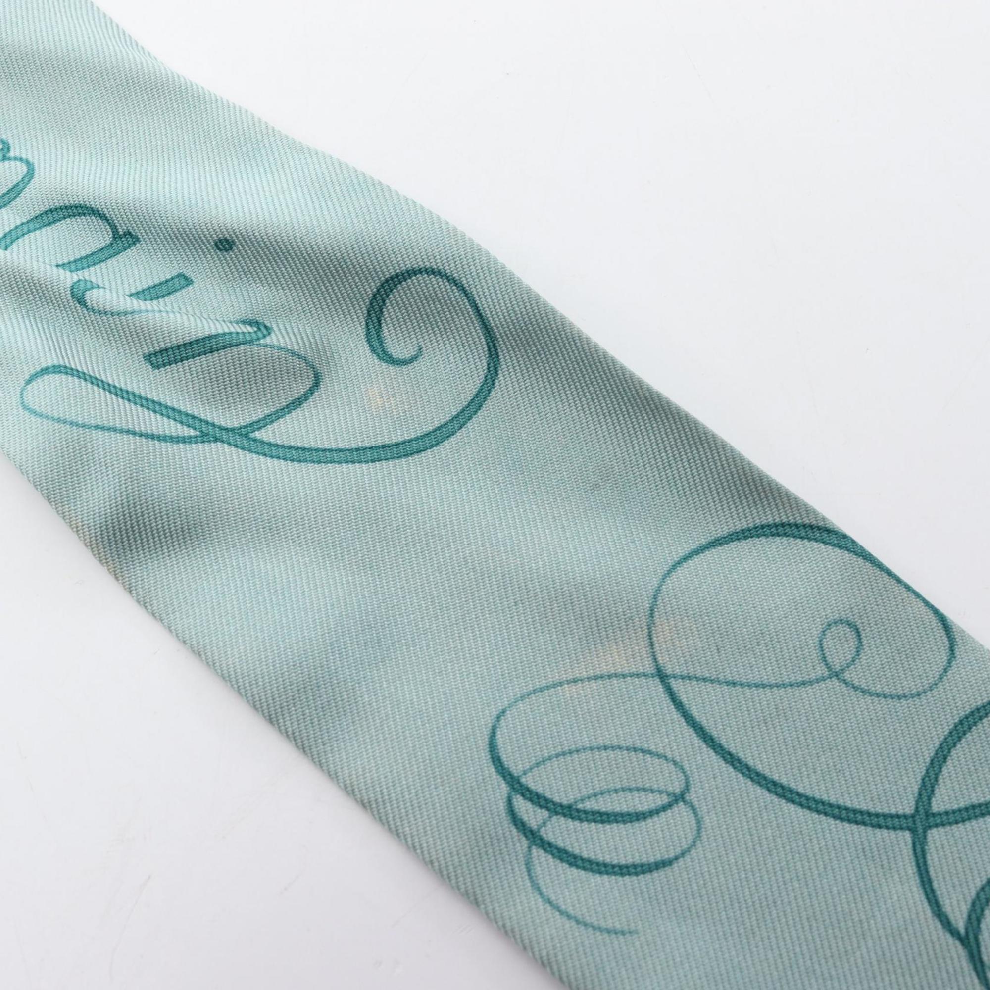 Hermes Hermès Twilly Silk Scarf for Women, Blue and Green