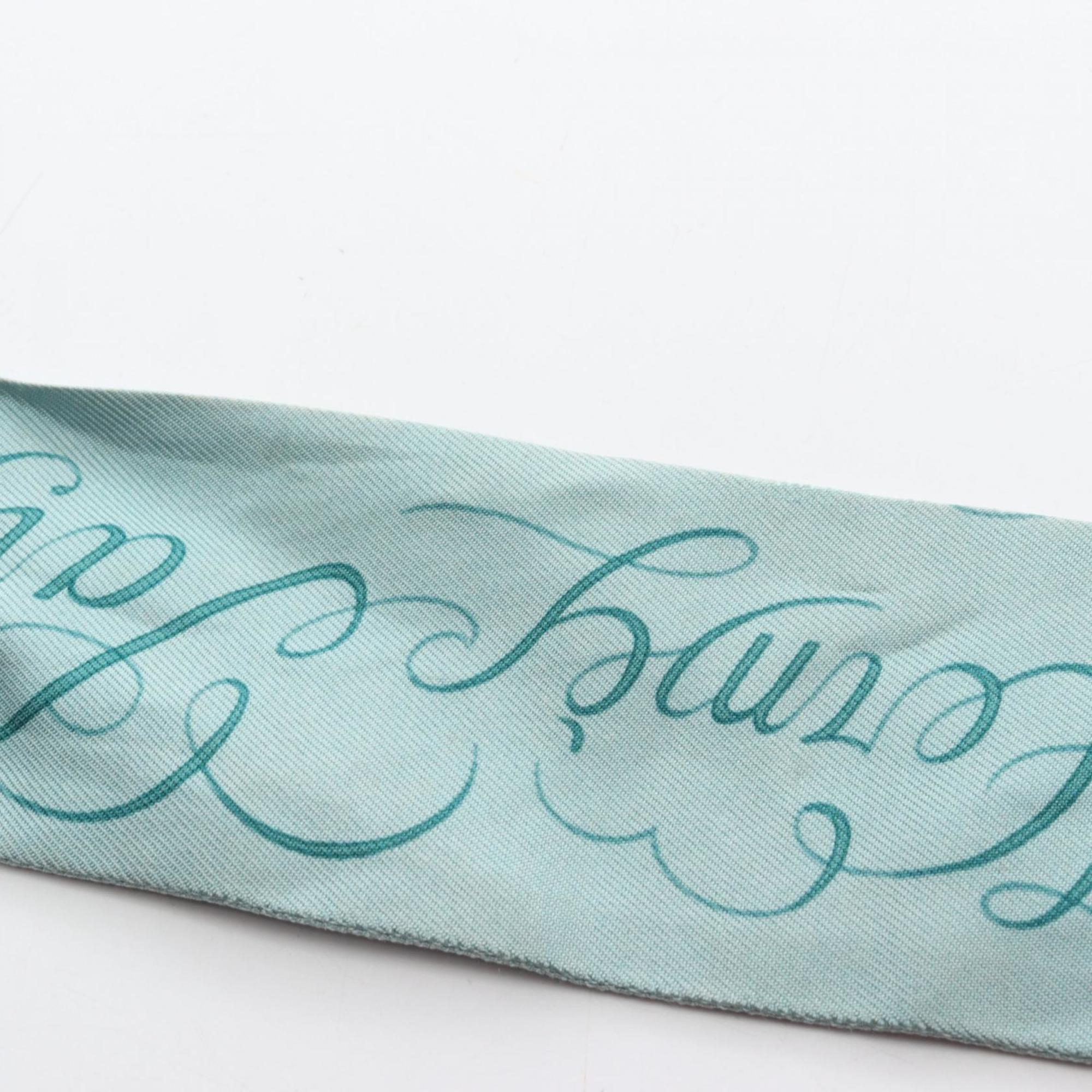 Hermes Hermès Twilly Silk Scarf for Women, Blue and Green