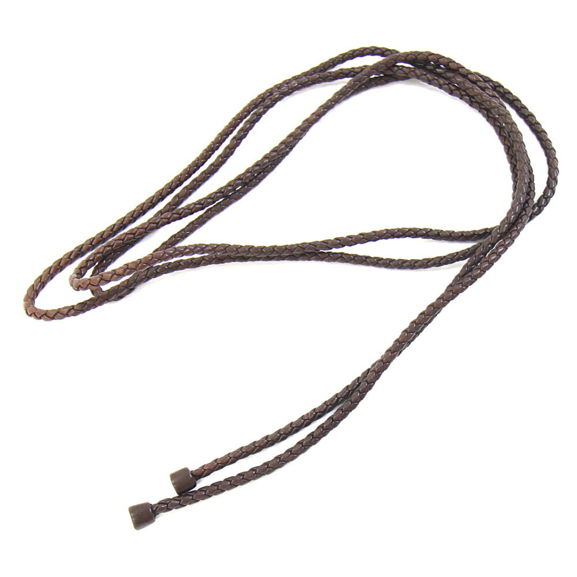 Bottega Veneta Women’s Intrecciato Brown Leather Rope Belt with Cord