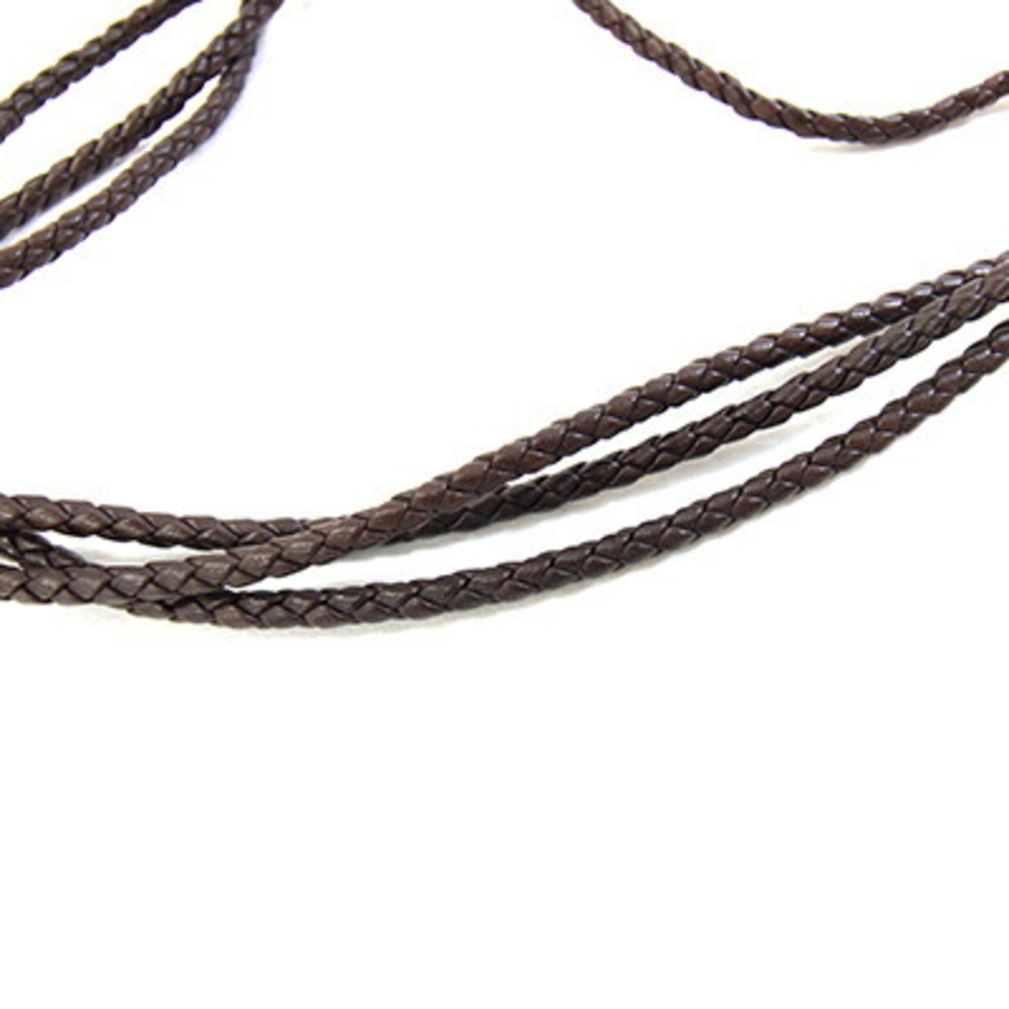 Bottega Veneta Women's Intrecciato Brown Leather Rope Belt with Cord