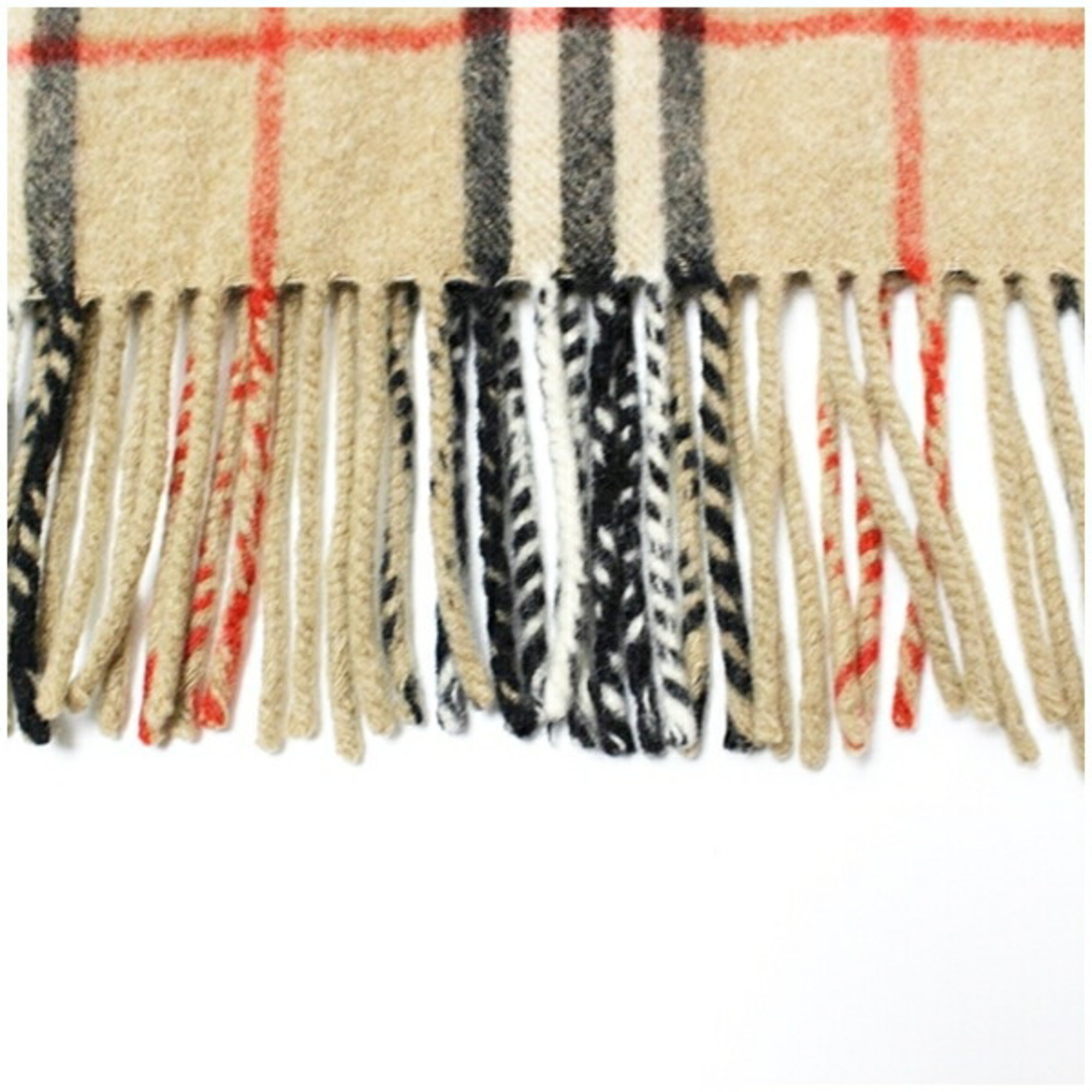 Burberry Cashmere Scarf, Camel x Check, 136 30 cm, for Men and Women