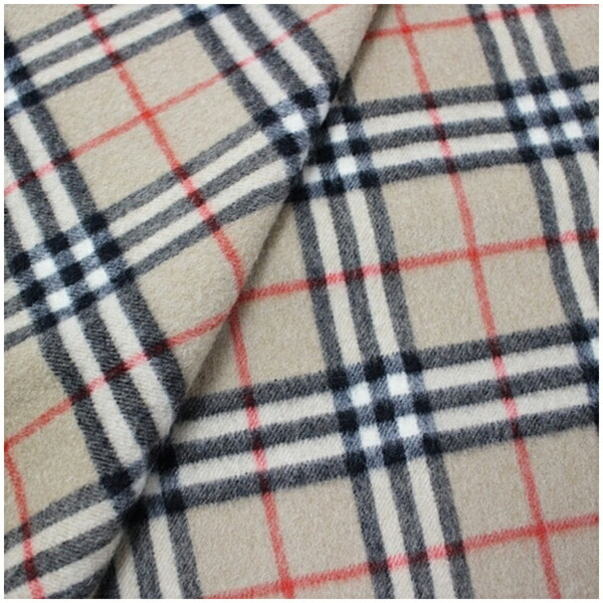 Burberry Cashmere Scarf, Camel x Check, 136 30 cm, for Men and Women