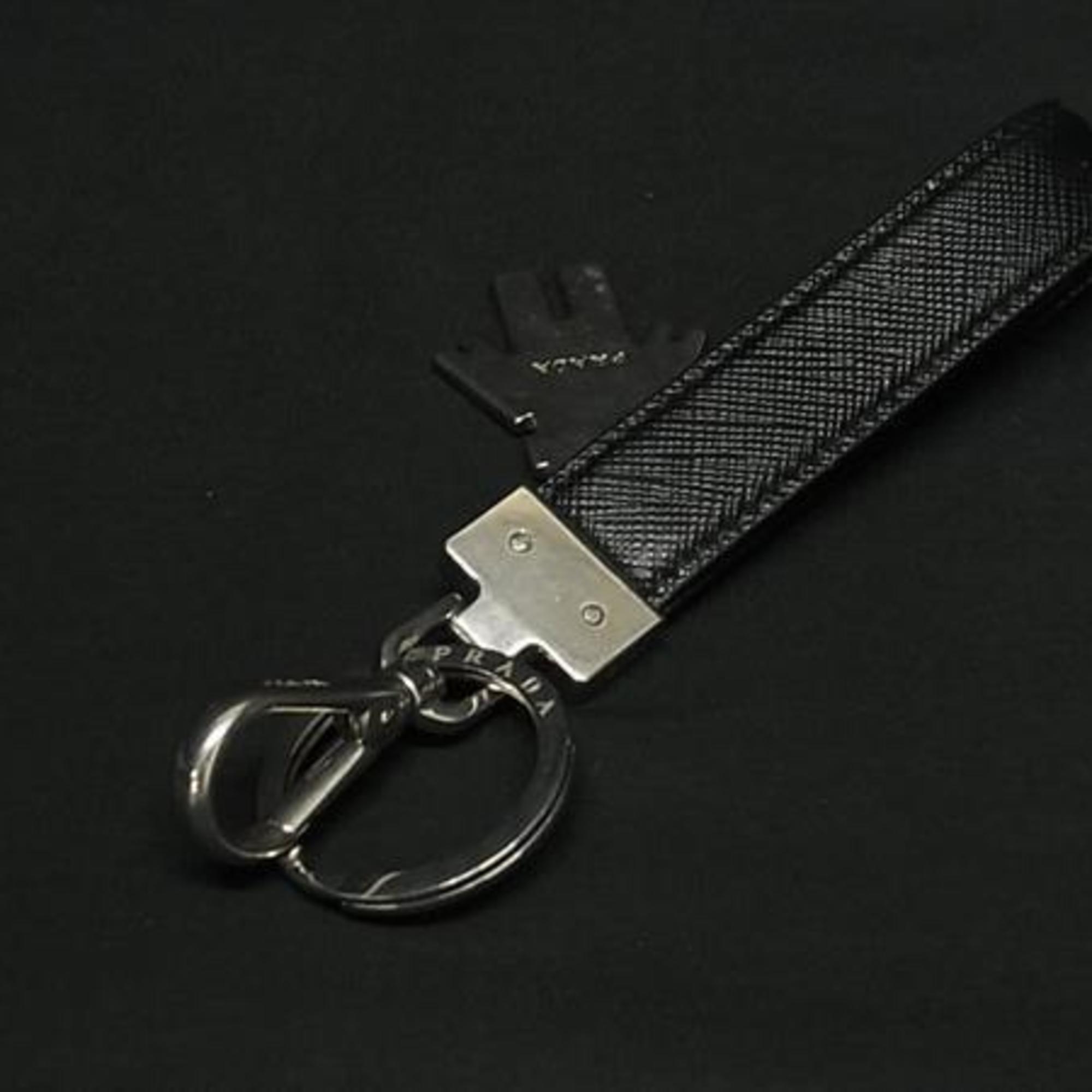 PRADA Prada Robot Keychain 2PP040 in Black and Multicolored Saffiano Leather for Men Women