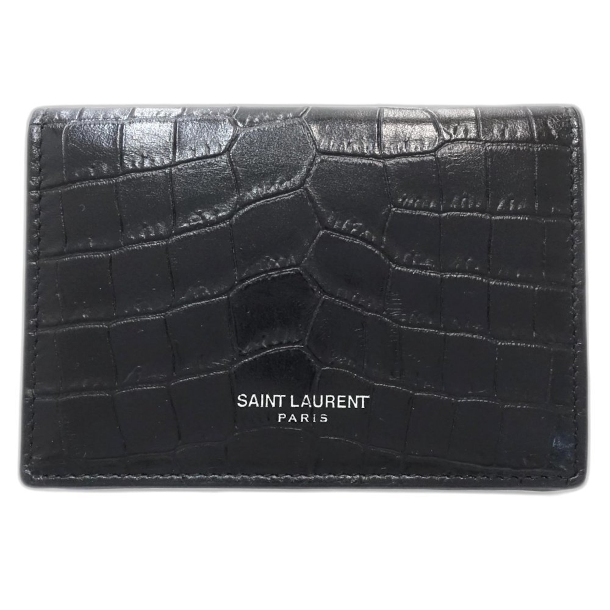 Yves Saint Laurent SAINT LAURENT PARIS Saint Laurent Paris Business Card Holder/Card Case 469338 Classic Compact Leather Black 181276