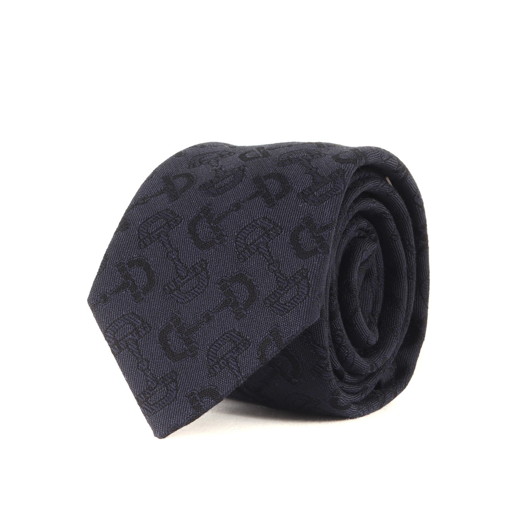 GUCCI Navy Horsebit Jacquard Cotton Wool Tie, Size: 148 x 7cm, 23SS, Men’s (720997 4EAA3)