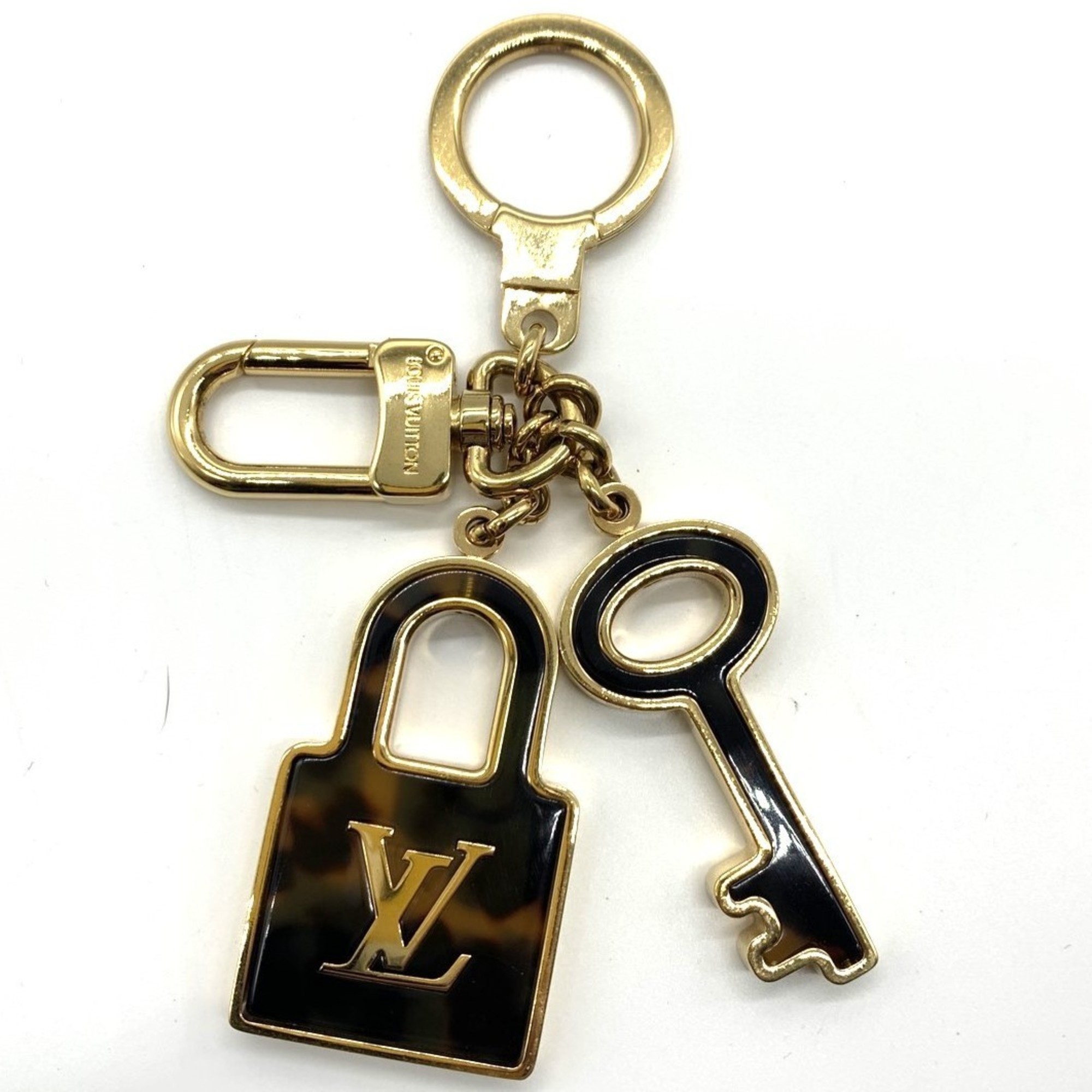 Louis Vuitton Porte-Clés Confidence Keychain, Marble Pattern, Brown, Gold, M65088