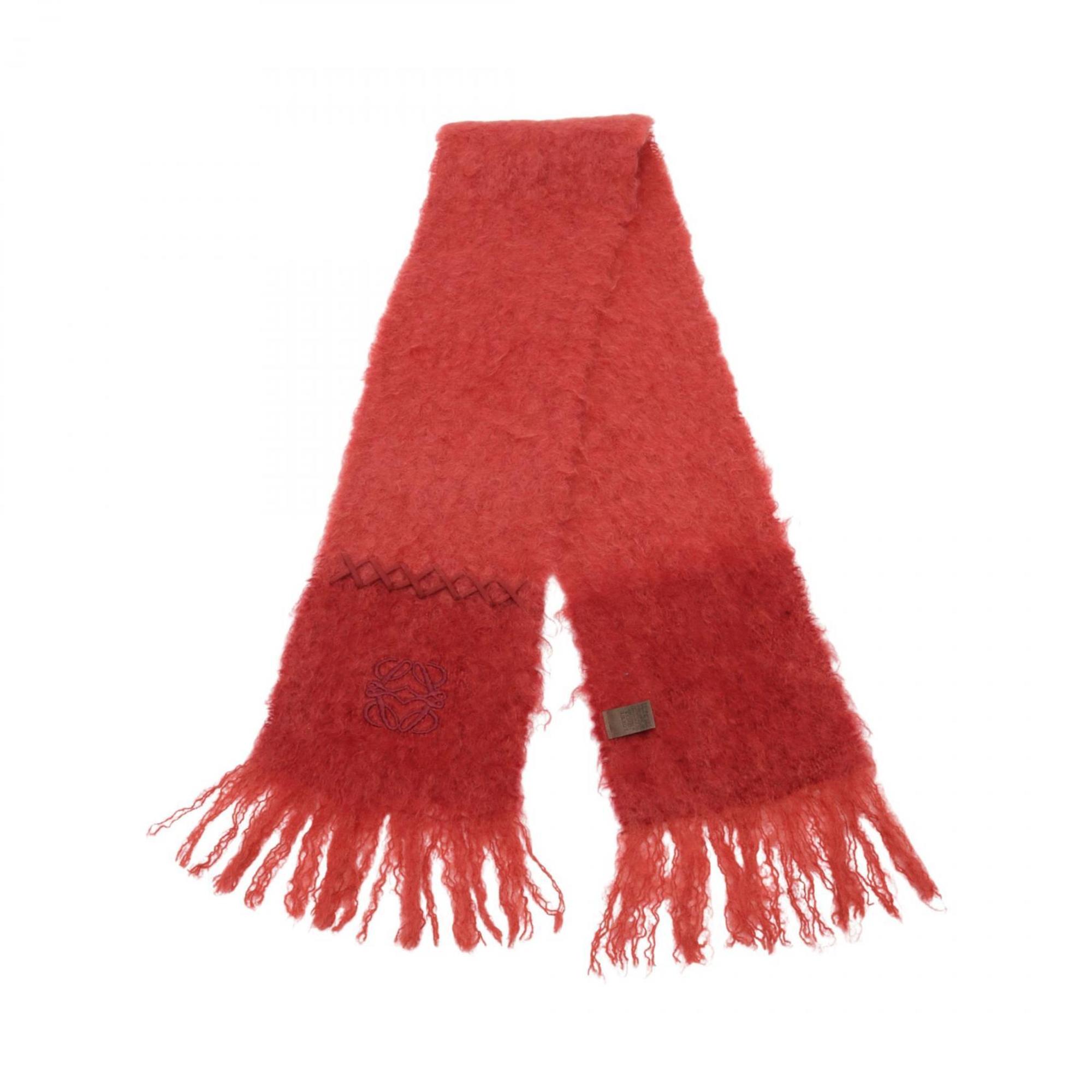 LOEWE Anagram Scarf Clothing Wool Mohair Women’s Red