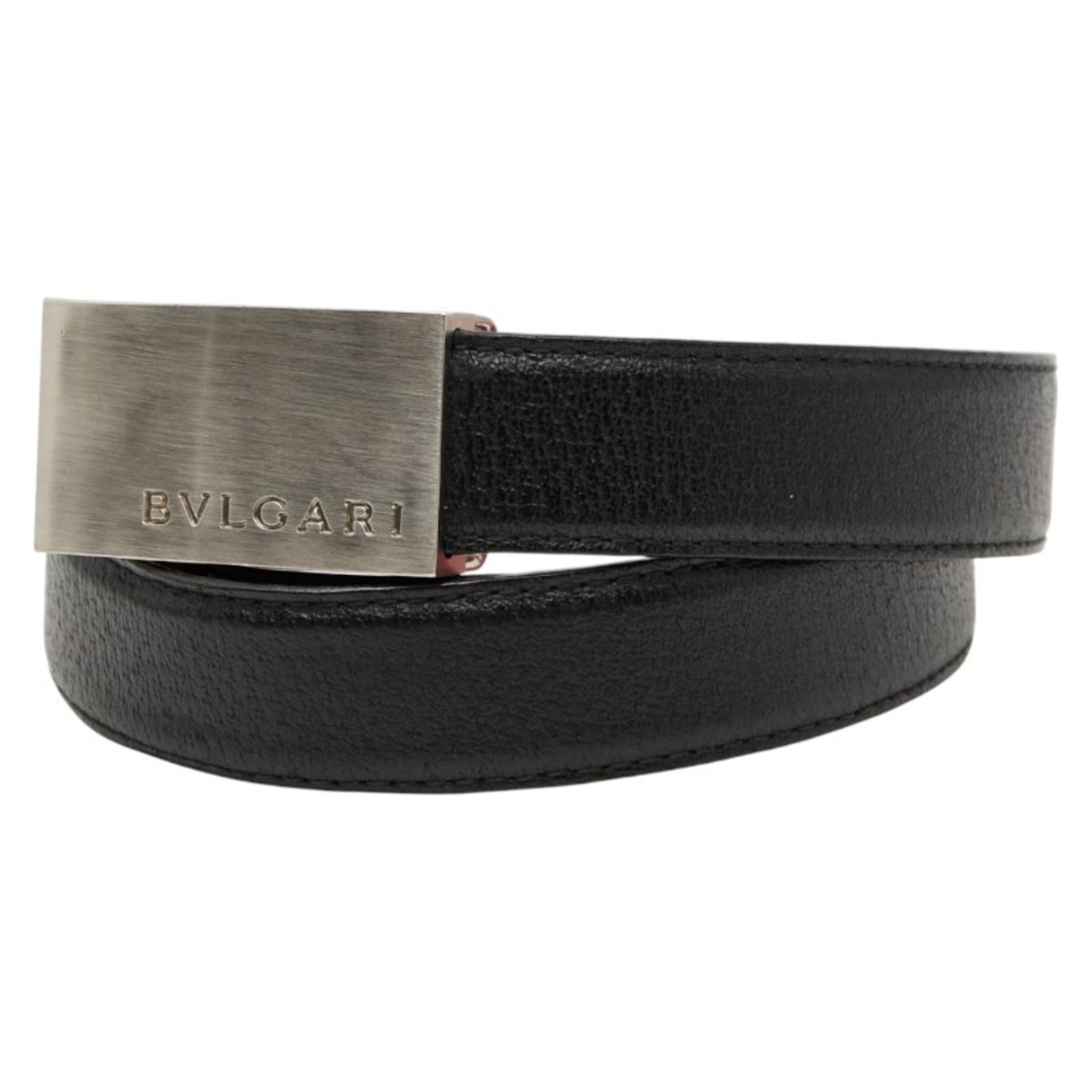Bvlgari Belt Size: 110 44 Black Red Leather Men's BVLGARI