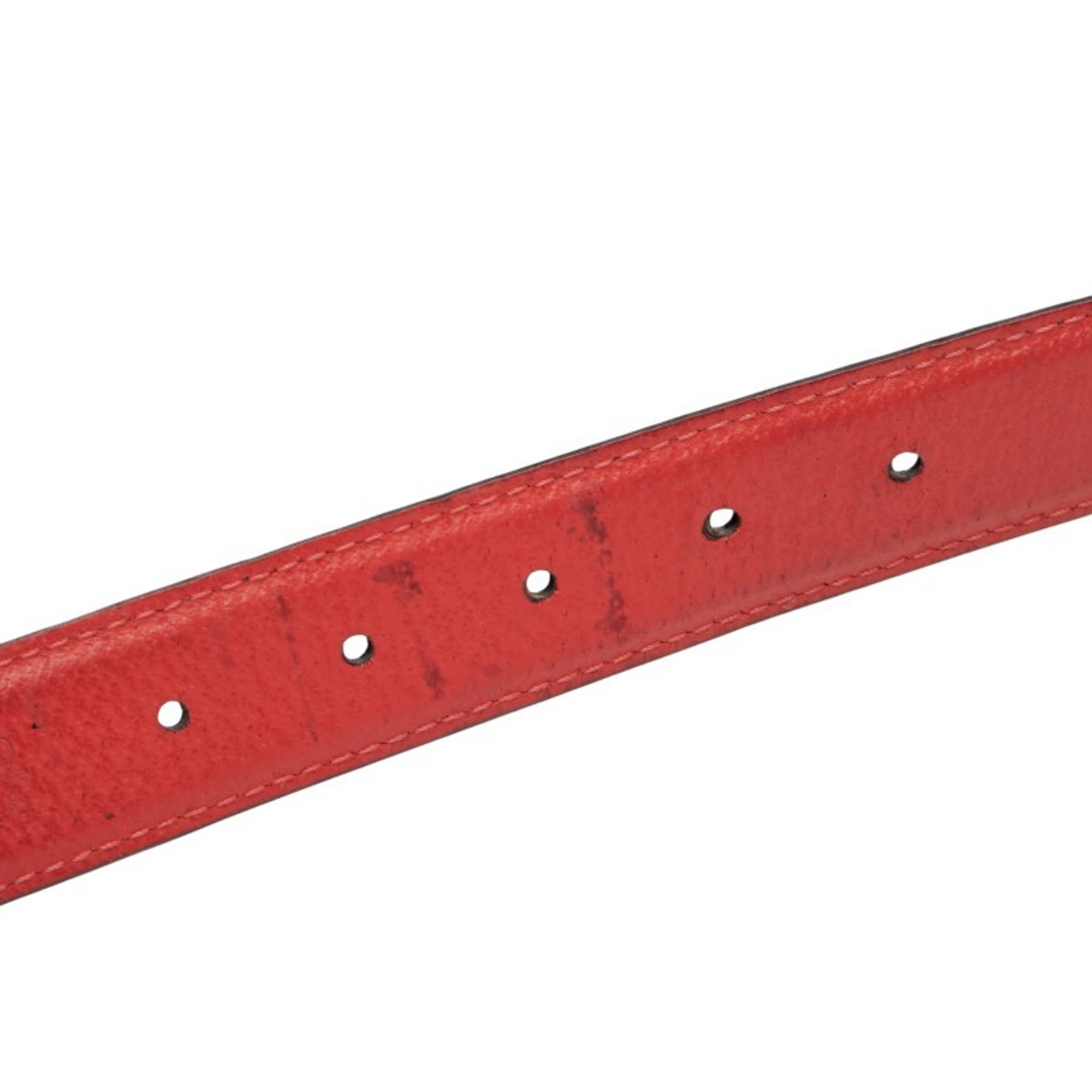 Bvlgari Belt Size: 110 44 Black Red Leather Men's BVLGARI