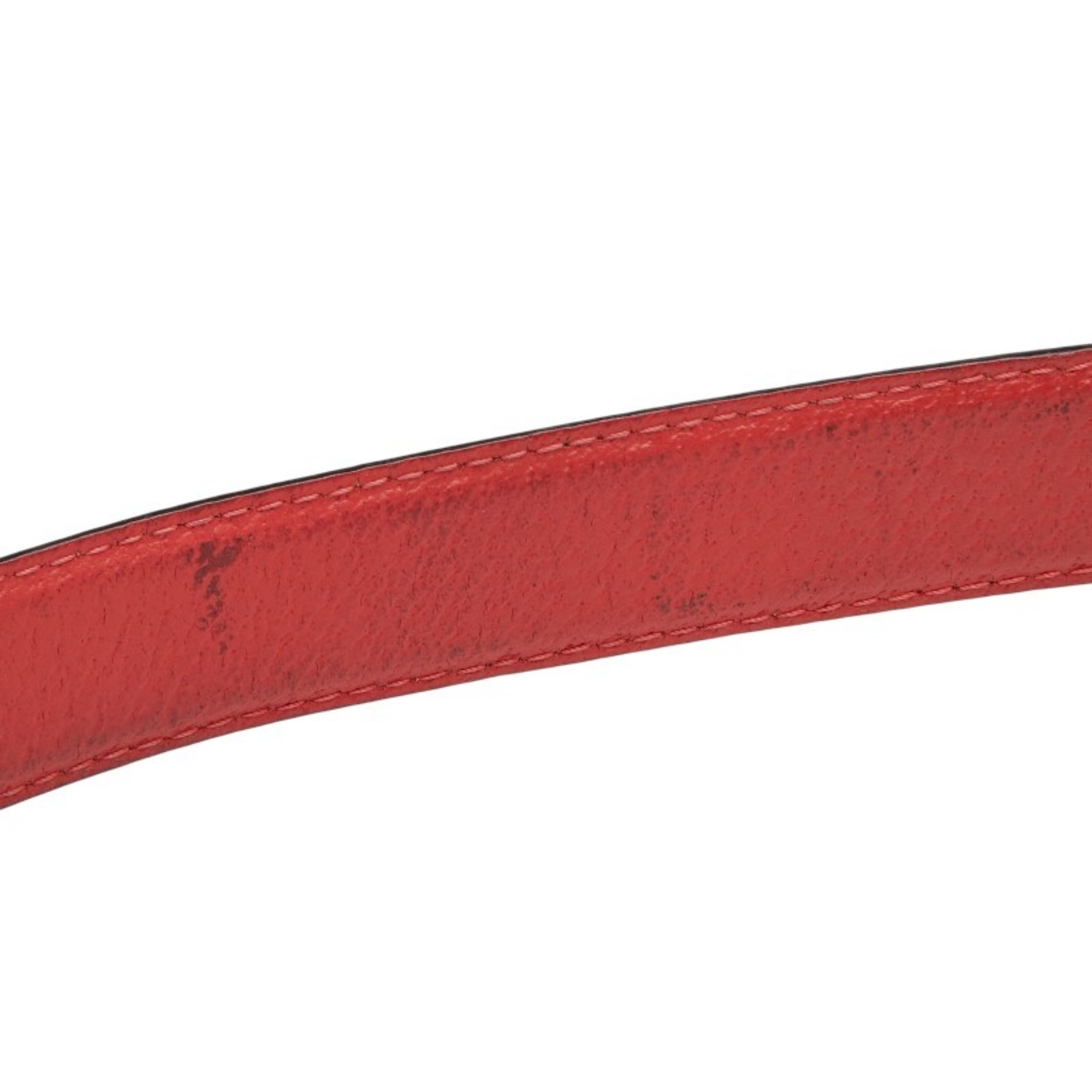 Bvlgari Belt Size: 110 44 Black Red Leather Men's BVLGARI