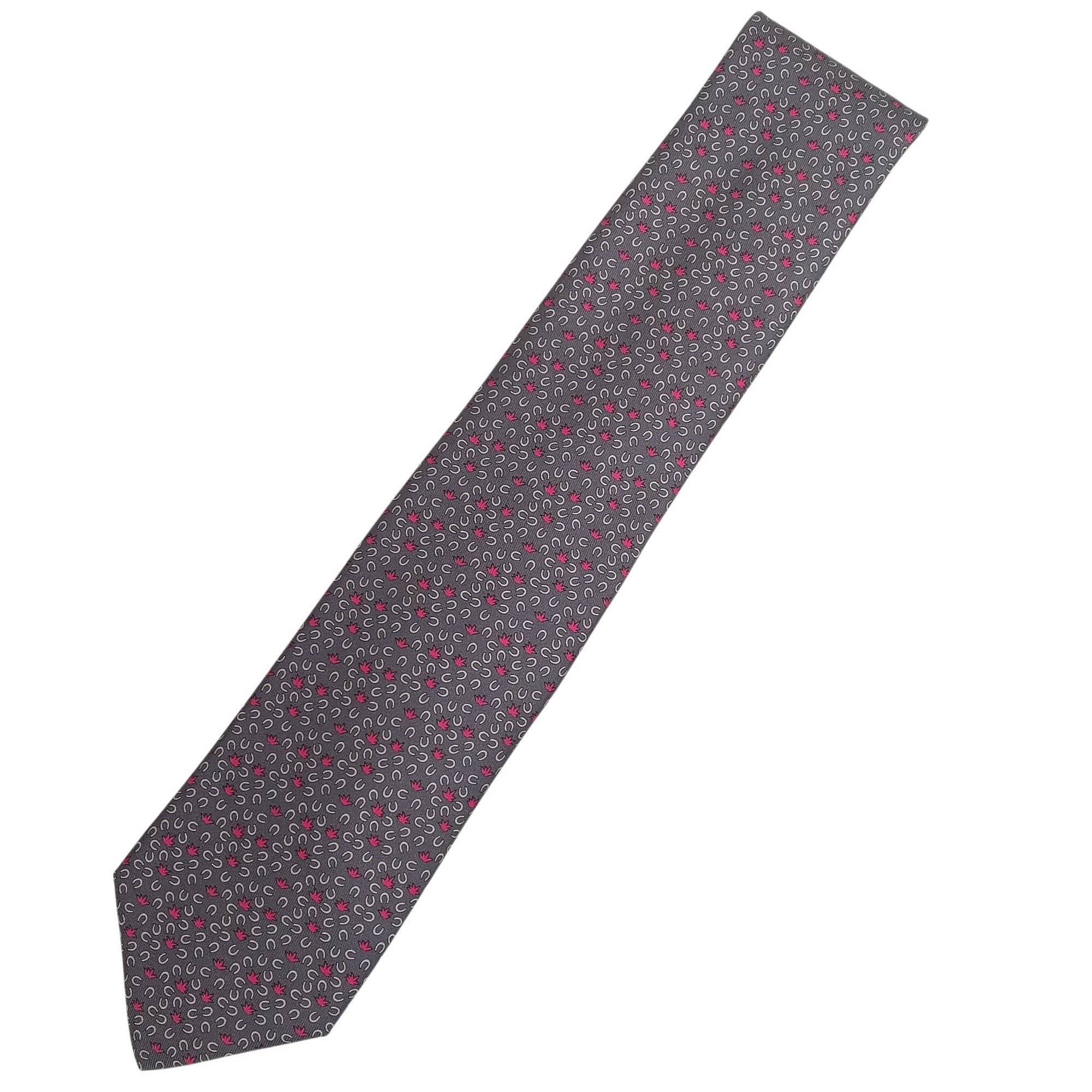 HERMES Hermès tie, unused, horseshoe, gray, JA-24732